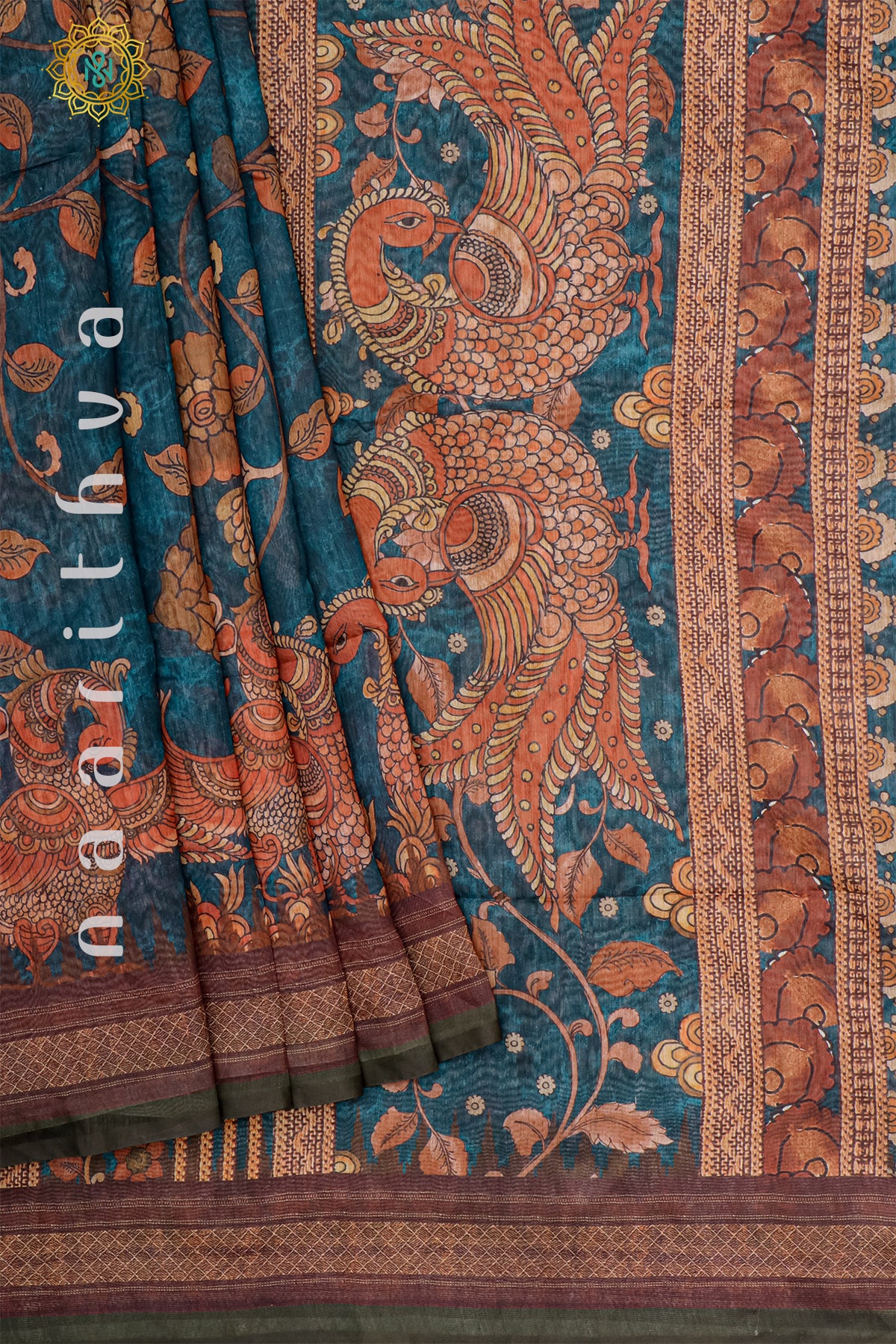 PEACOCK GREEN - CHANDERI SILK COTTON