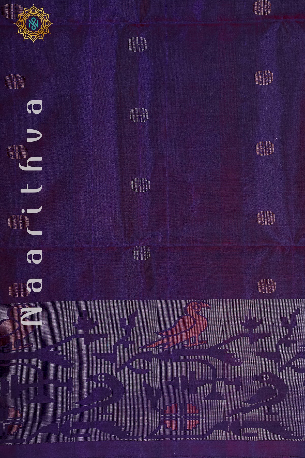 PURPLE WITH BLUE - PURE KANJIVARAM SOFT SILK