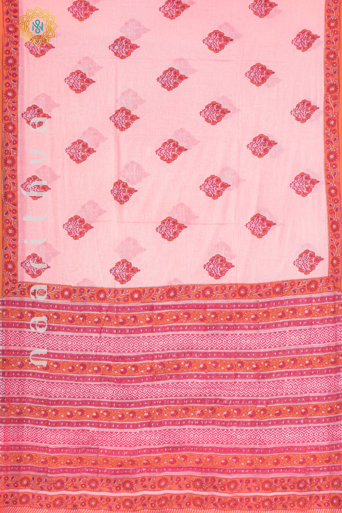 PEACH WITH ORANGE - MUL COTTON