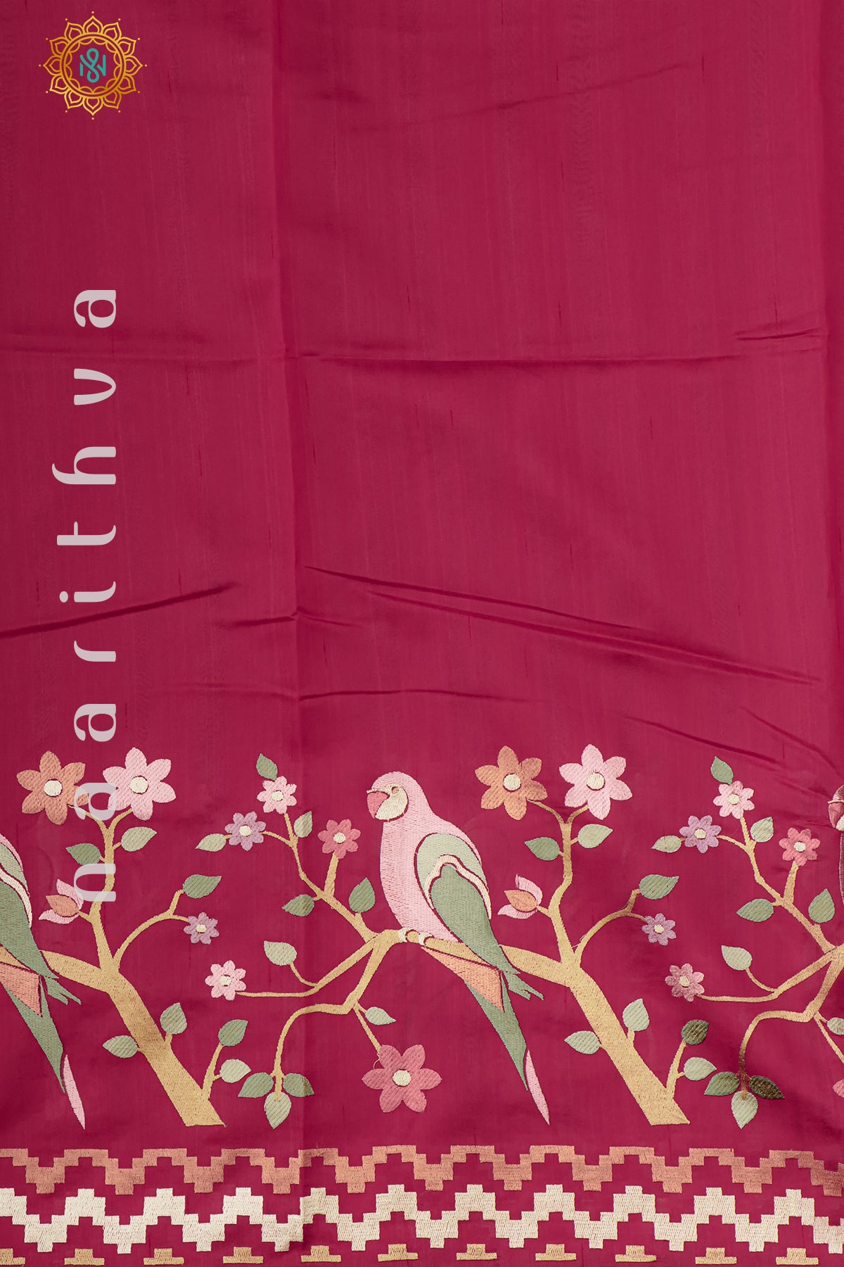 PINK - SEMI TUSSAR SILK WITH EMBROIDERY