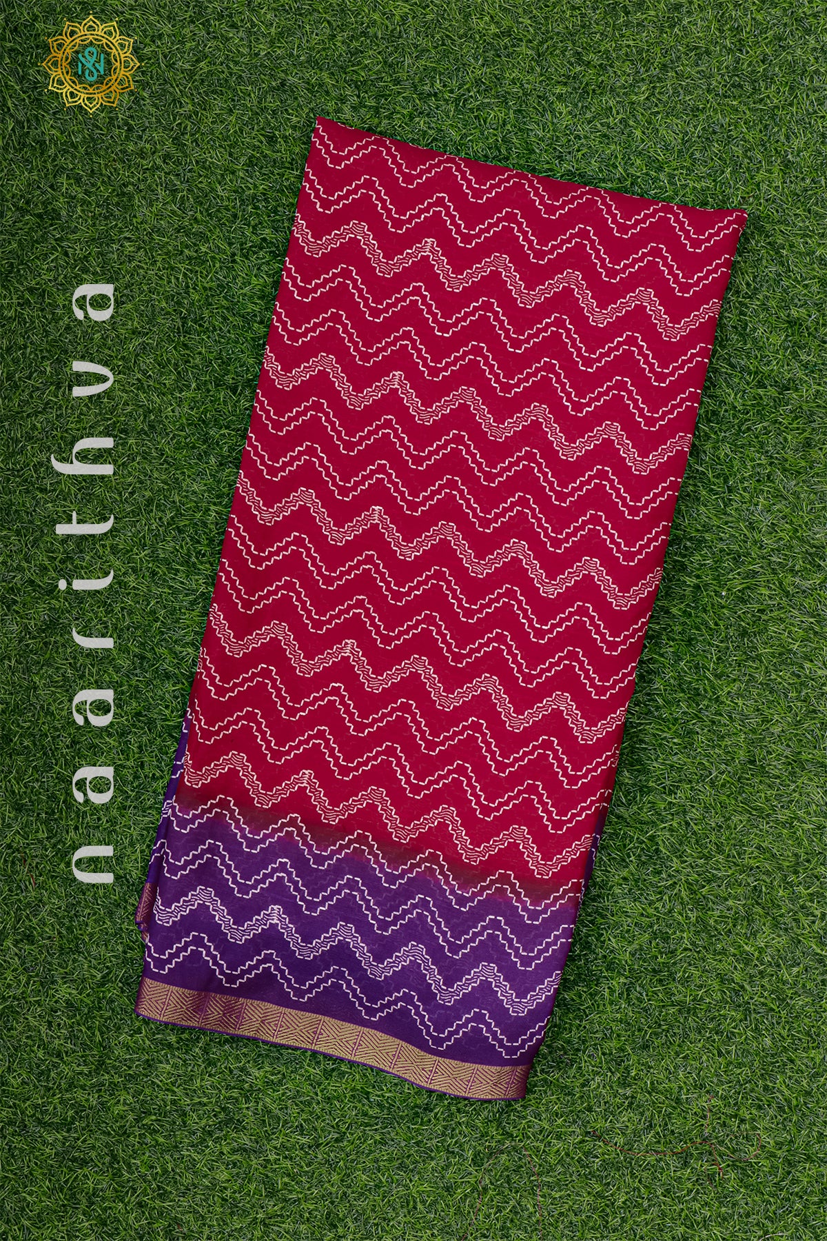 PINKISH RED WITH PURPLE - SEMI GEORGETTE