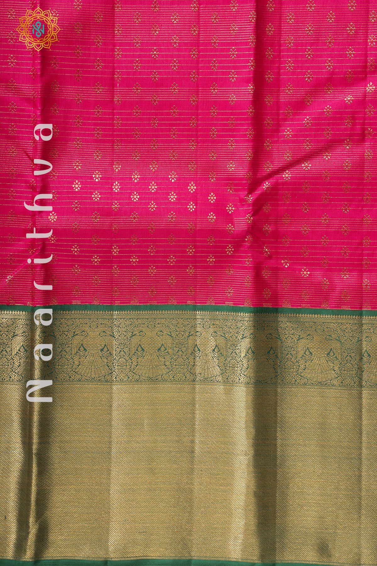 PINK WITH GREEN - PURE KANJIVARAM SILK