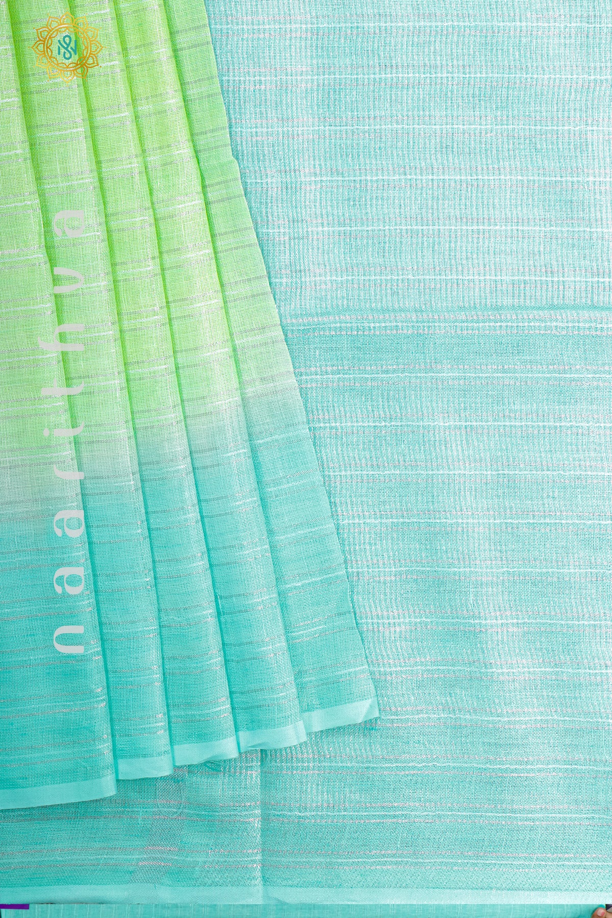 GREEN WITH BLUE - PURE LINEN