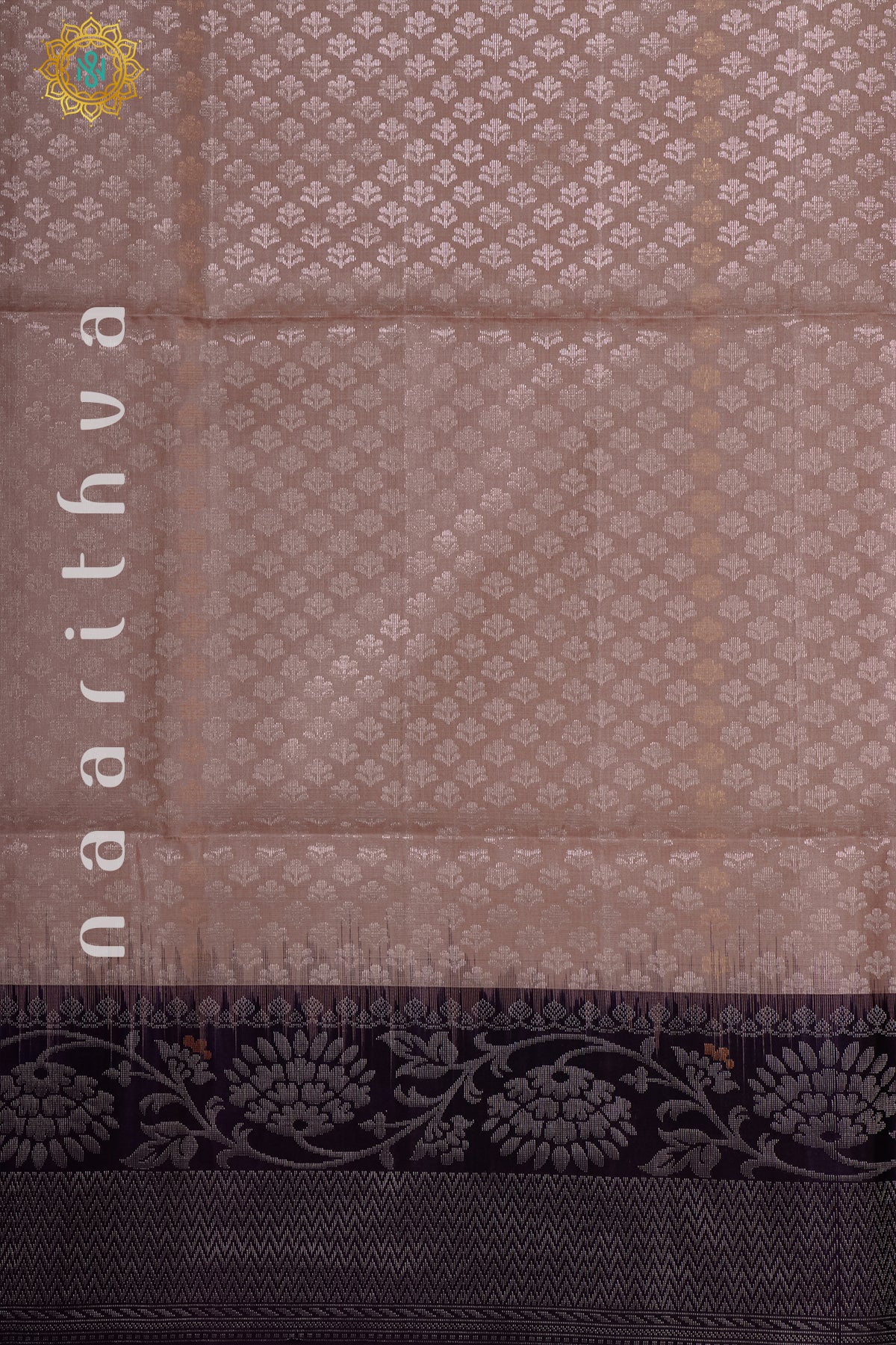 PEACH WITH WINE - PURE KANJIVARAM SOFT SILK