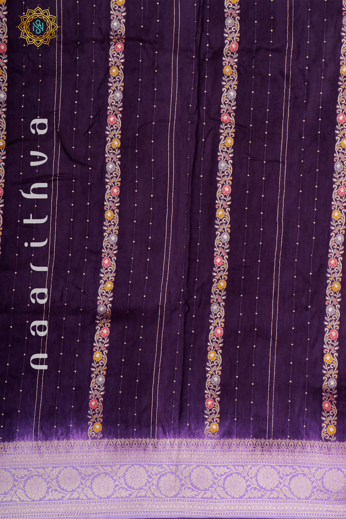 PURPLE WITH LAVENDER - DOLA SILK