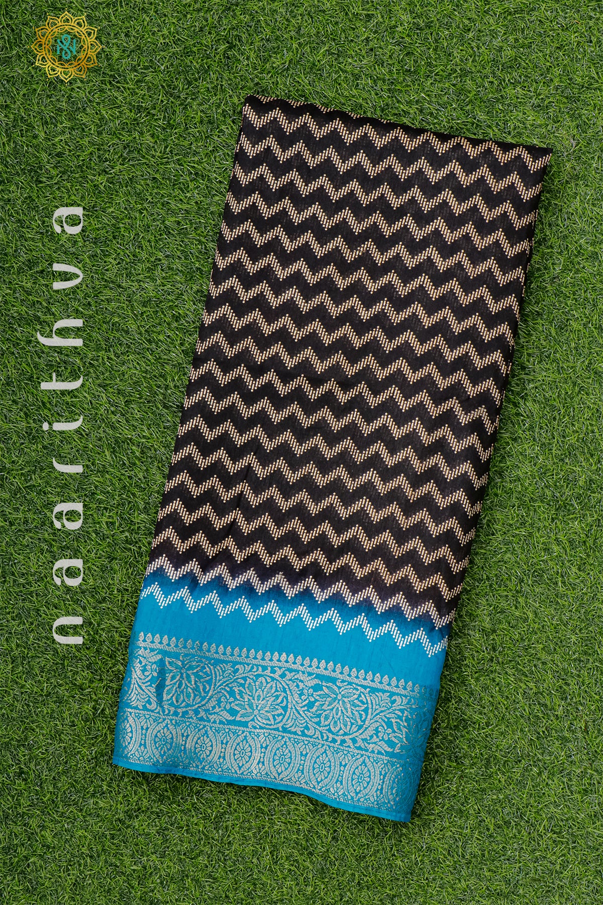 BLACK WITH BLUE - DOLA SILK