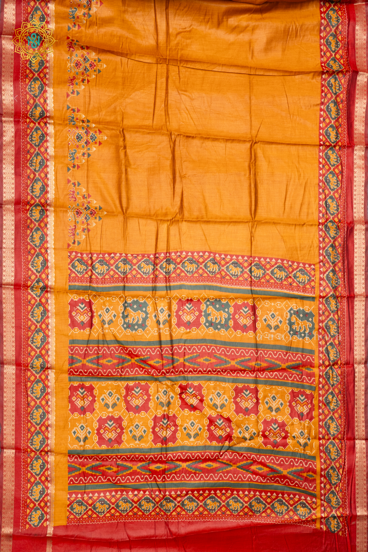 MUSTARD WITH RED - SOFT COTTON