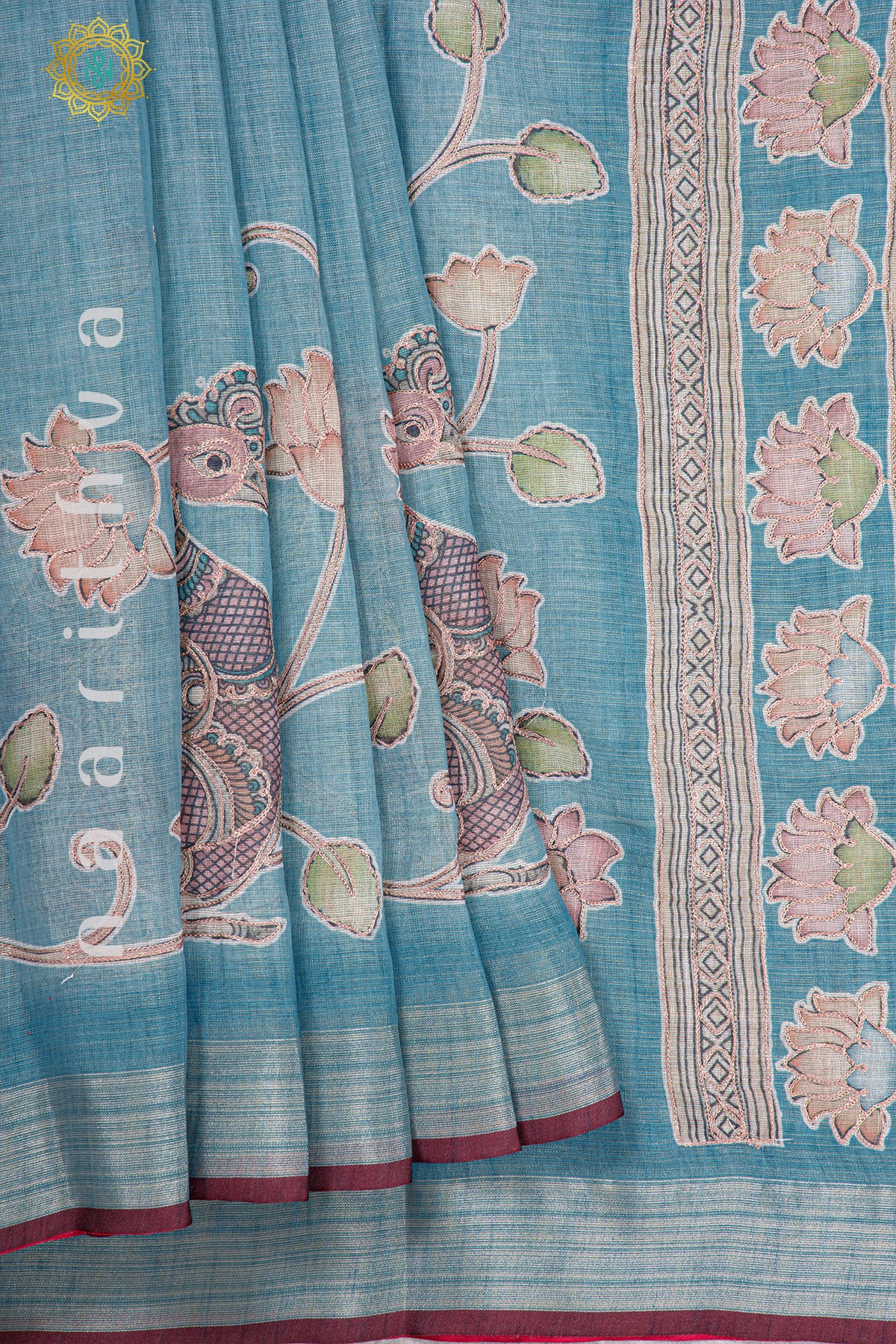 BLUE - KALAMKARI LINEN TISSUE