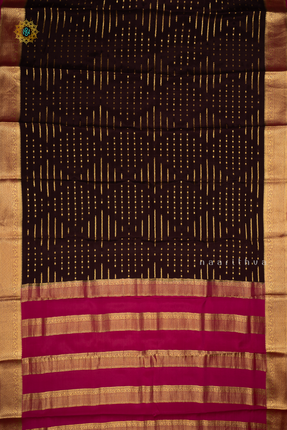 PURPLE WITH RANI PINK - PURE MYSORE CREPE SILK