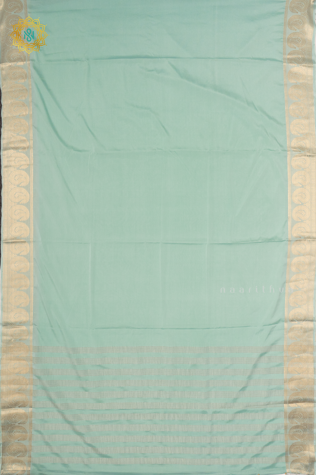 AQUA BLUE - SEMI MYSORE CREPE SILK