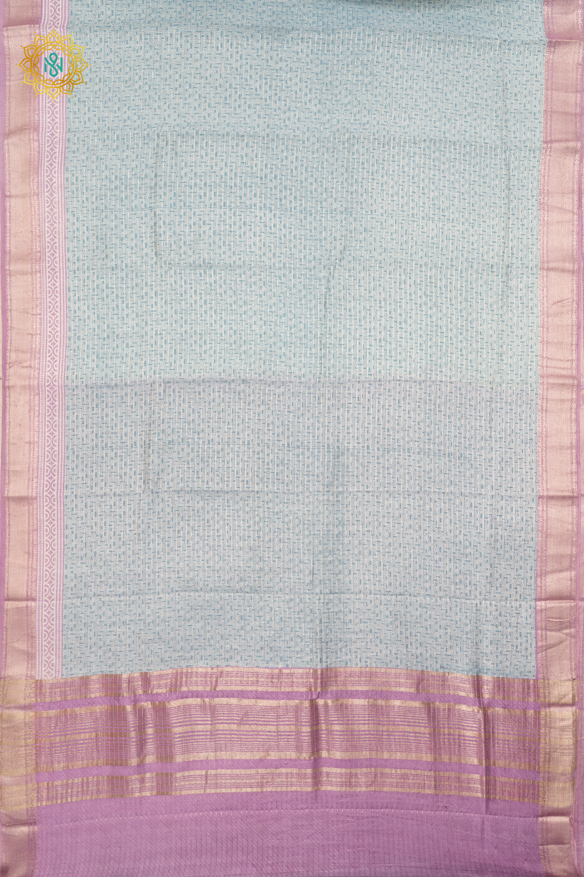 AQUA BLUE WITH LAVENDER - BUTTER CREPE