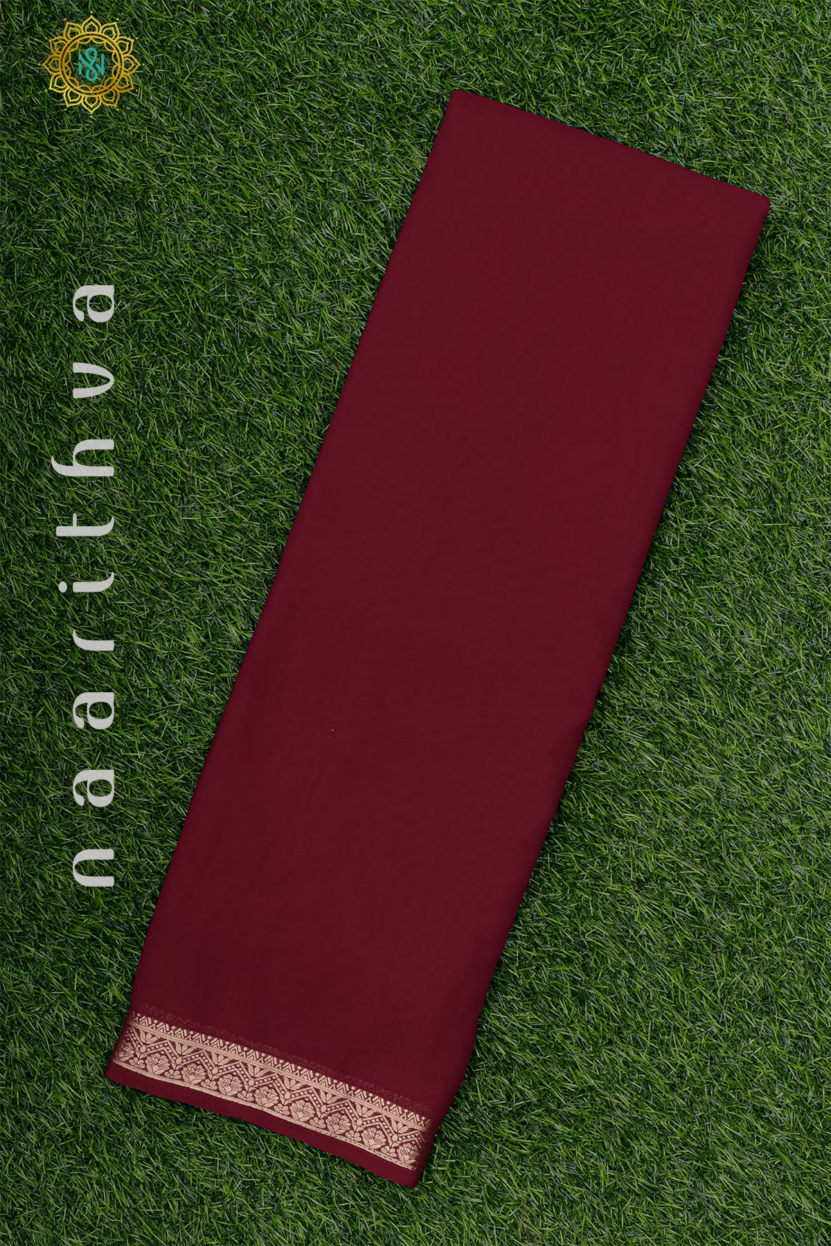 MAROON WITH GREEN - CHIFFON GEORGETTE