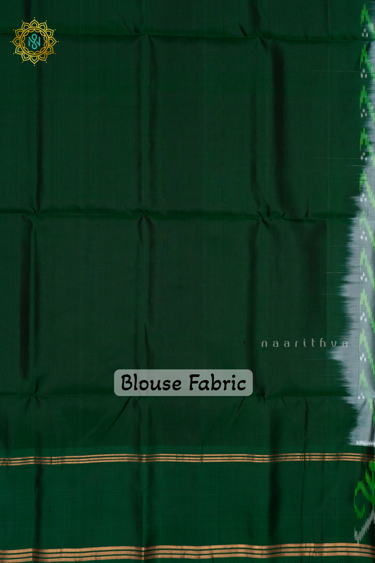GREY WITH BOTTLE GREEN - PURE KANJIVARAM IKAT SOFT SILK