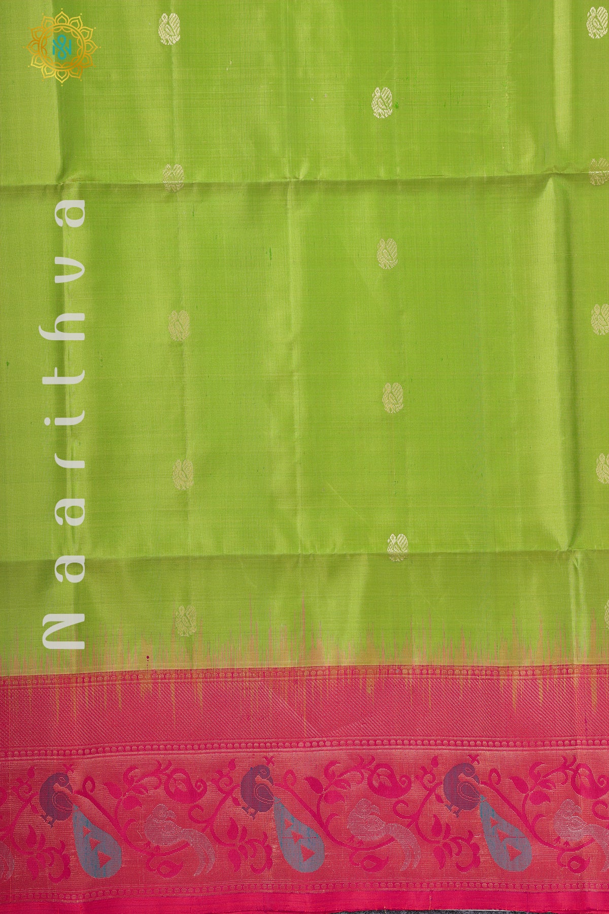 GREEN WITH PINK - PURE KANJIVARAM SOFT SILK