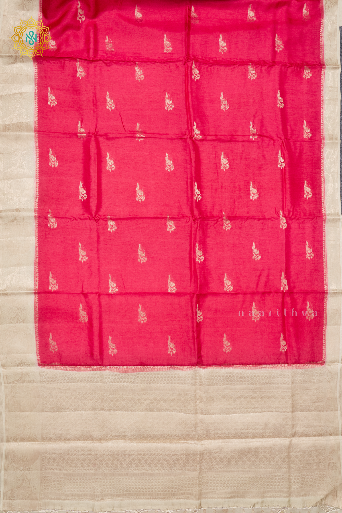 PINK WITH OFF WHITE - DOLA SILK