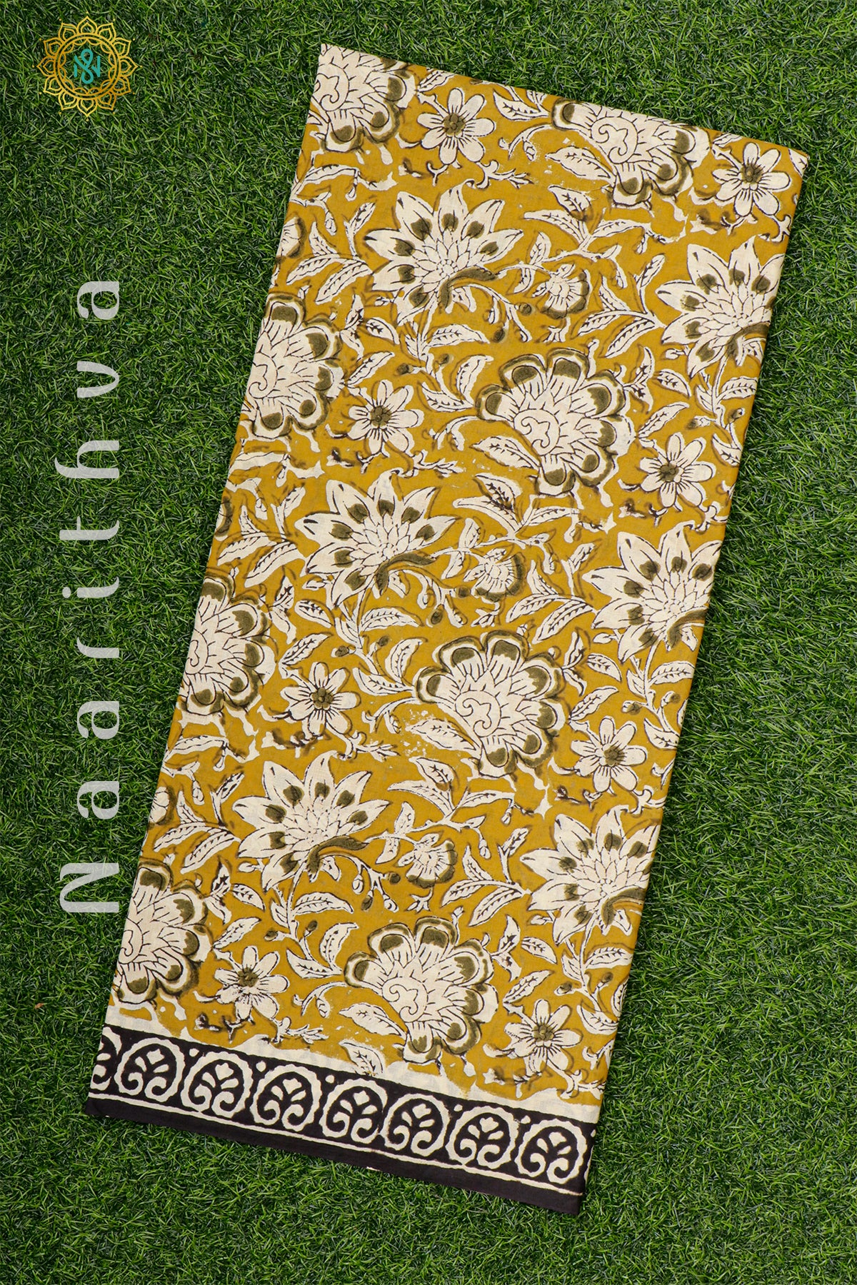 YELLOW WITH BLACK - MUL COTTON