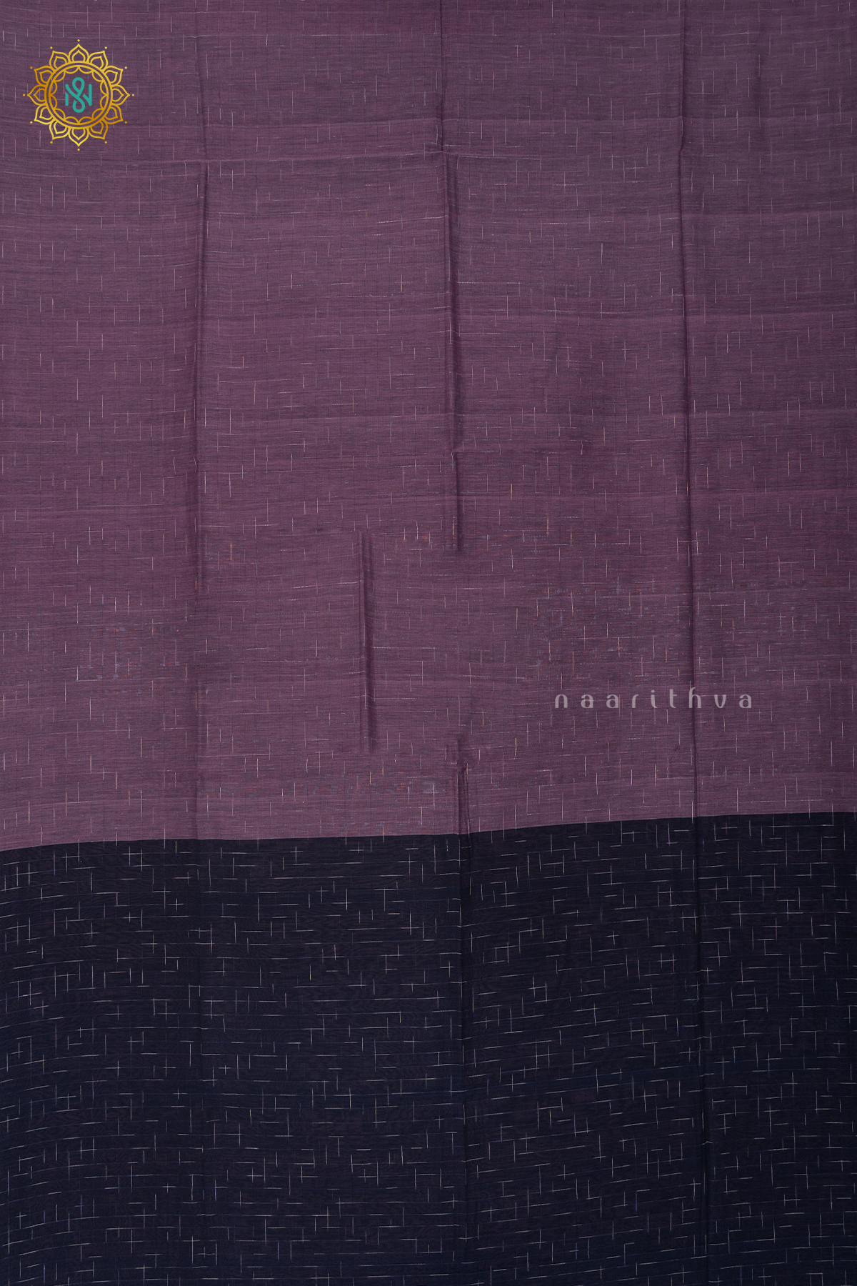 PINKISH LAVENDER WITH NAVY BLUE - MUL COTTON