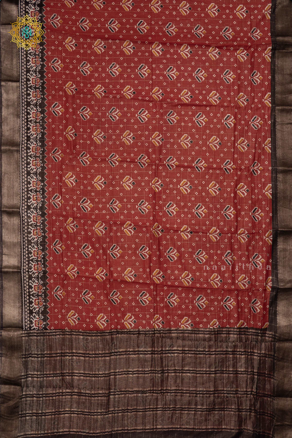 RED WITH BLACK - VISCOSE COTTON