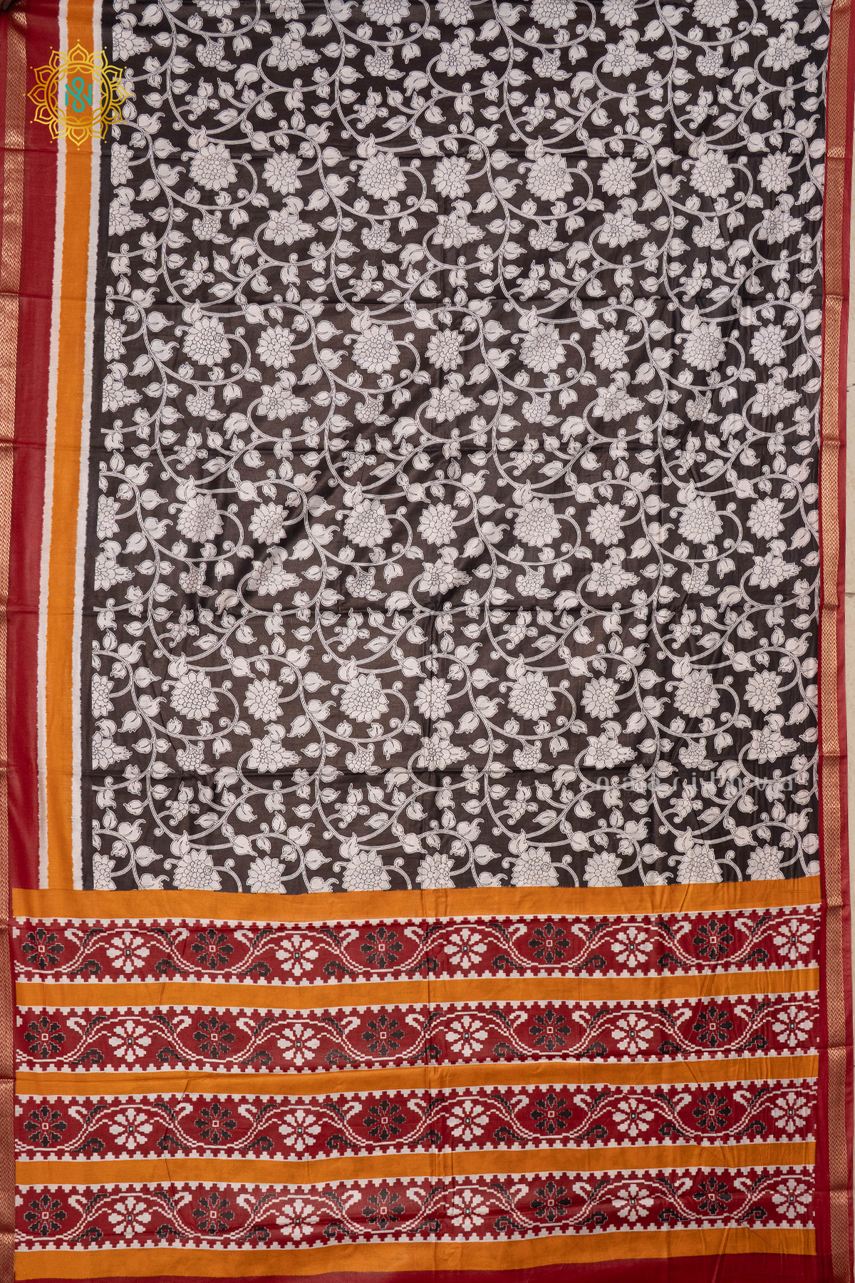 BLACK WITH MAROON - VISCOSE COTTON