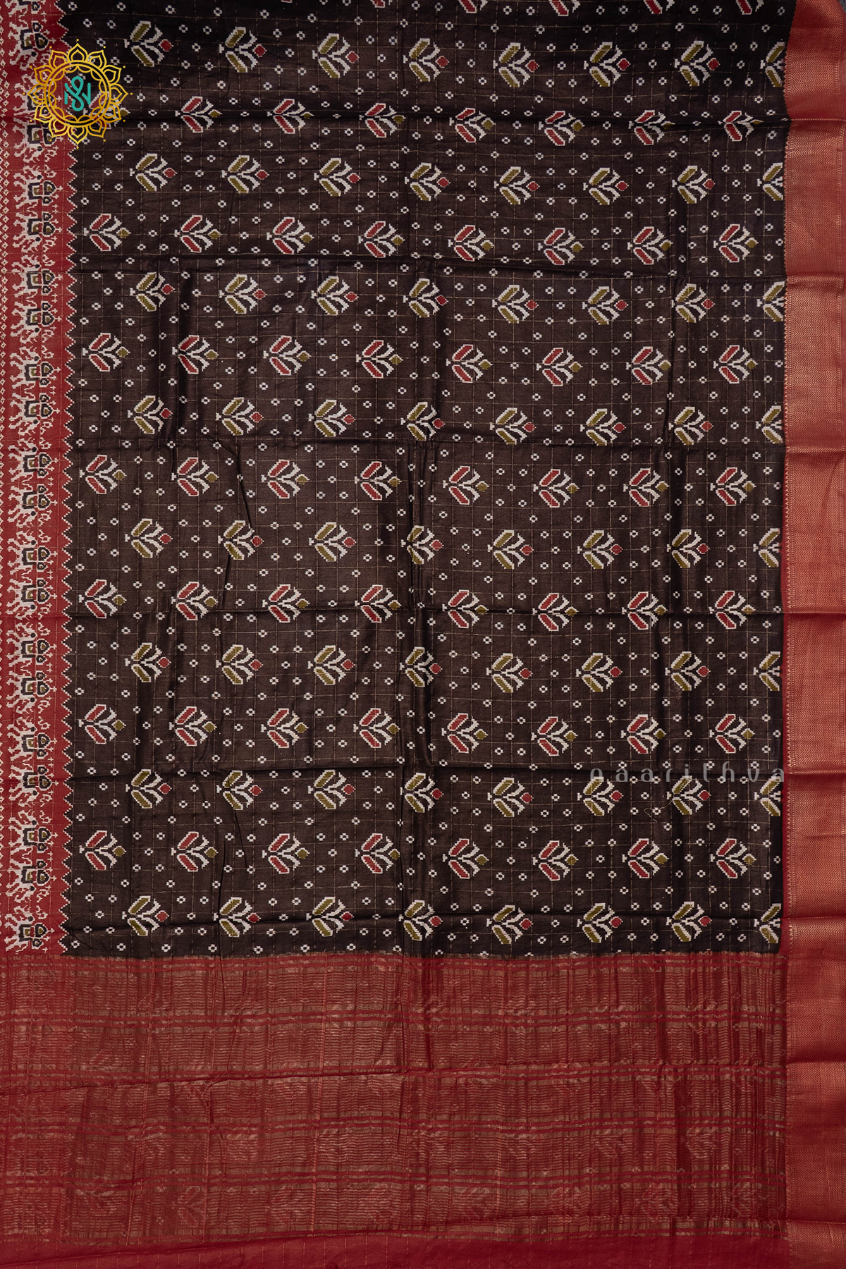 BLACK WITH RED - VISCOSE COTTON