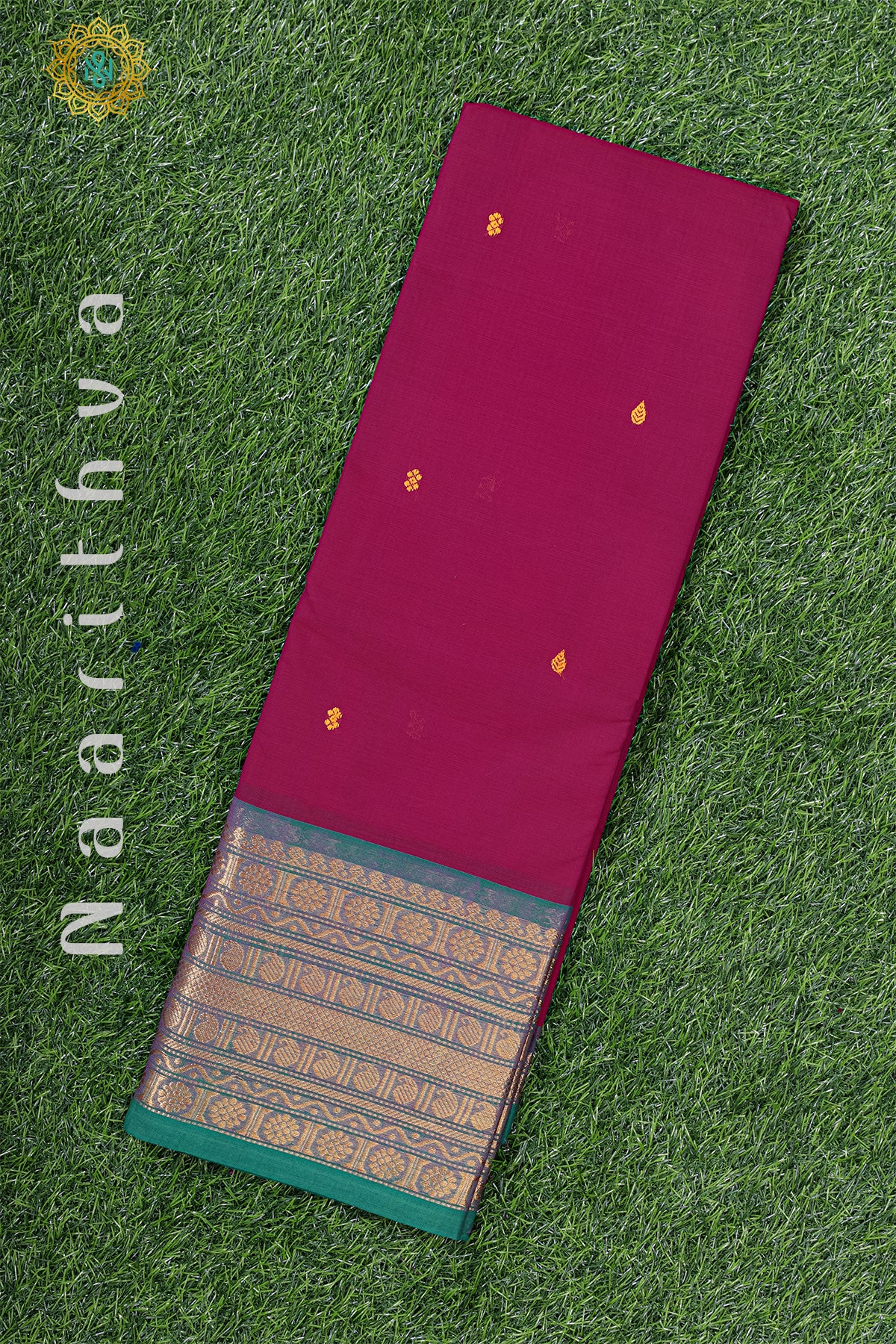 PINK WITH GREEN - CHETTINAD COTTON