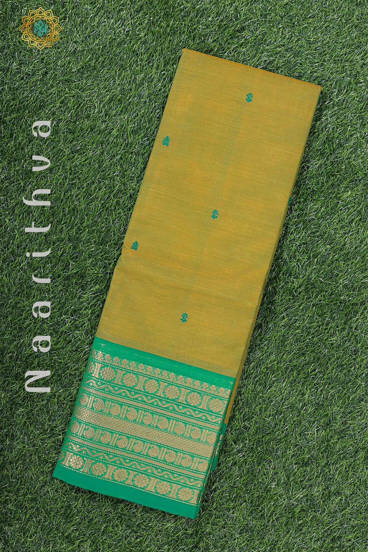 PARROT GREEN WITH GREEN - CHETTINAD COTTON