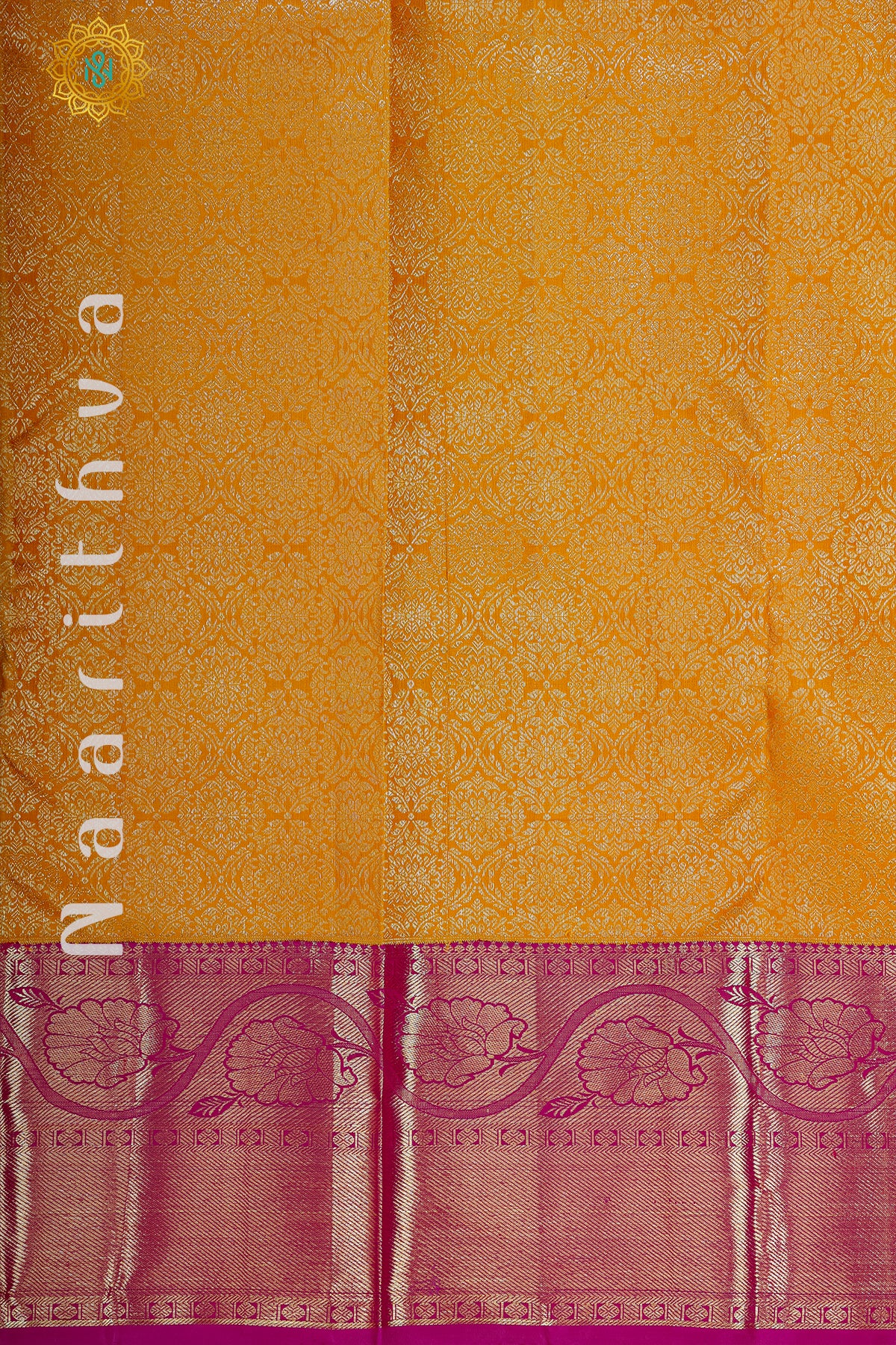 YELLOW WITH PINK - PURE KANJIVARAM SILK