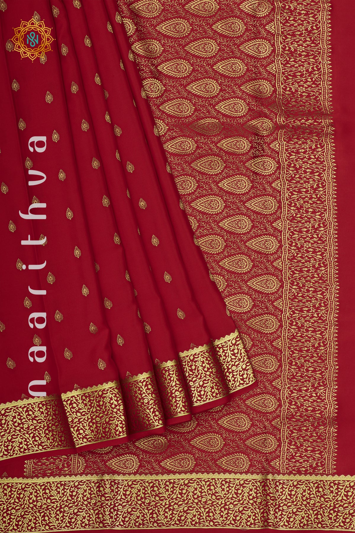 RED - PURE MYSORE CREPE SILK