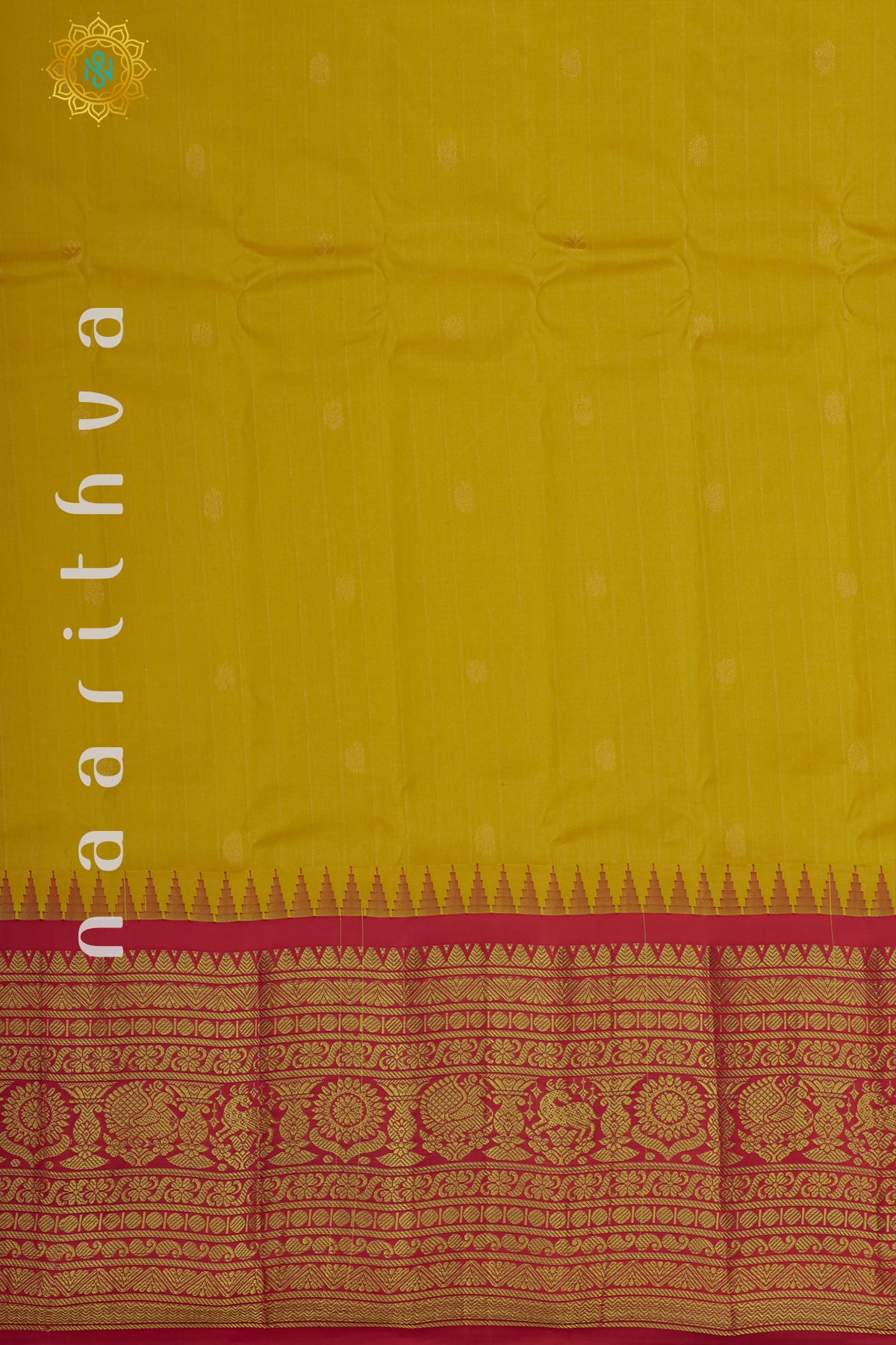 YELLOW WITH RED - PURE GADWAL SILK