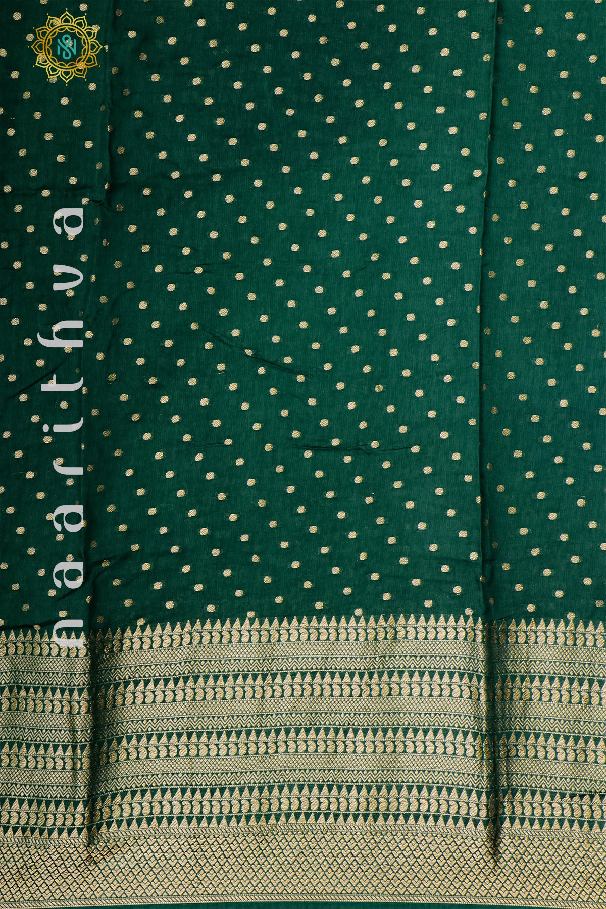 BOTTLE GREEN WITH RED - DOLA SILK