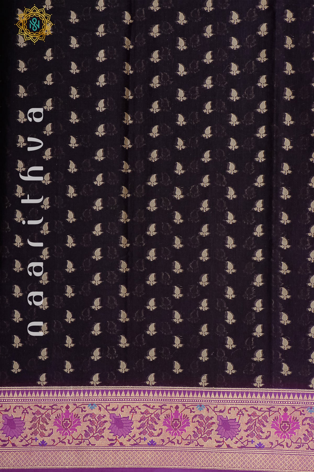 BLACK WITH MAGENTA - JUTE COTTON