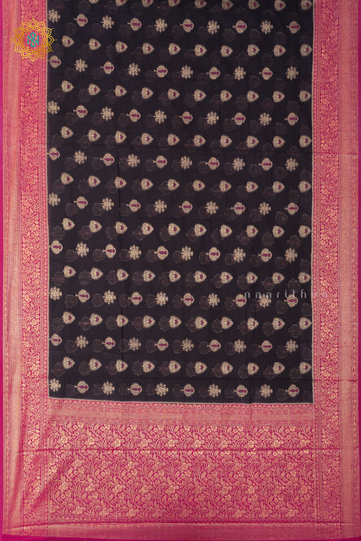 BLACK WITH PINK - JUTE COTTON