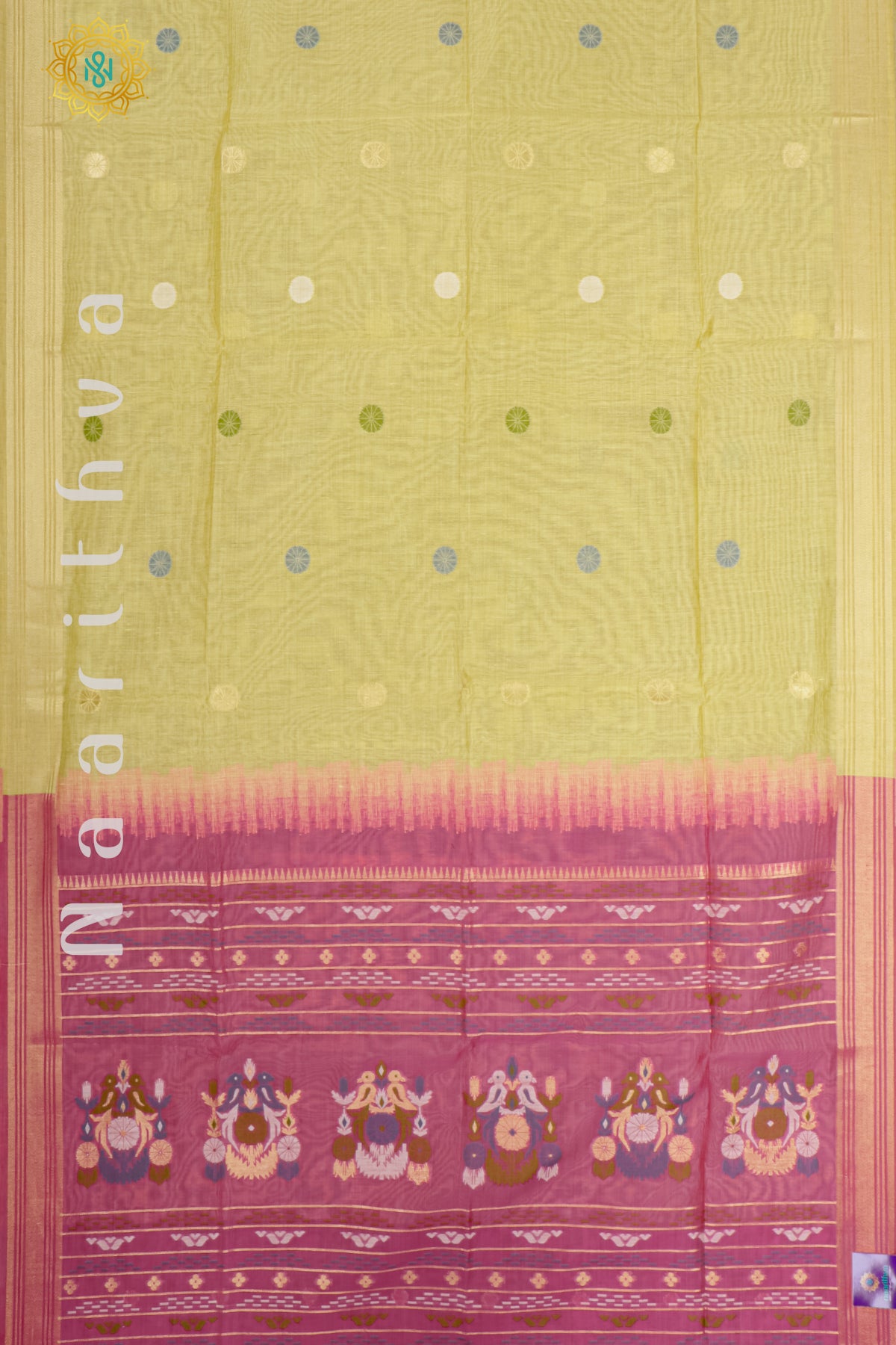 YELLOW WITH PINK - MOONGA COTTON