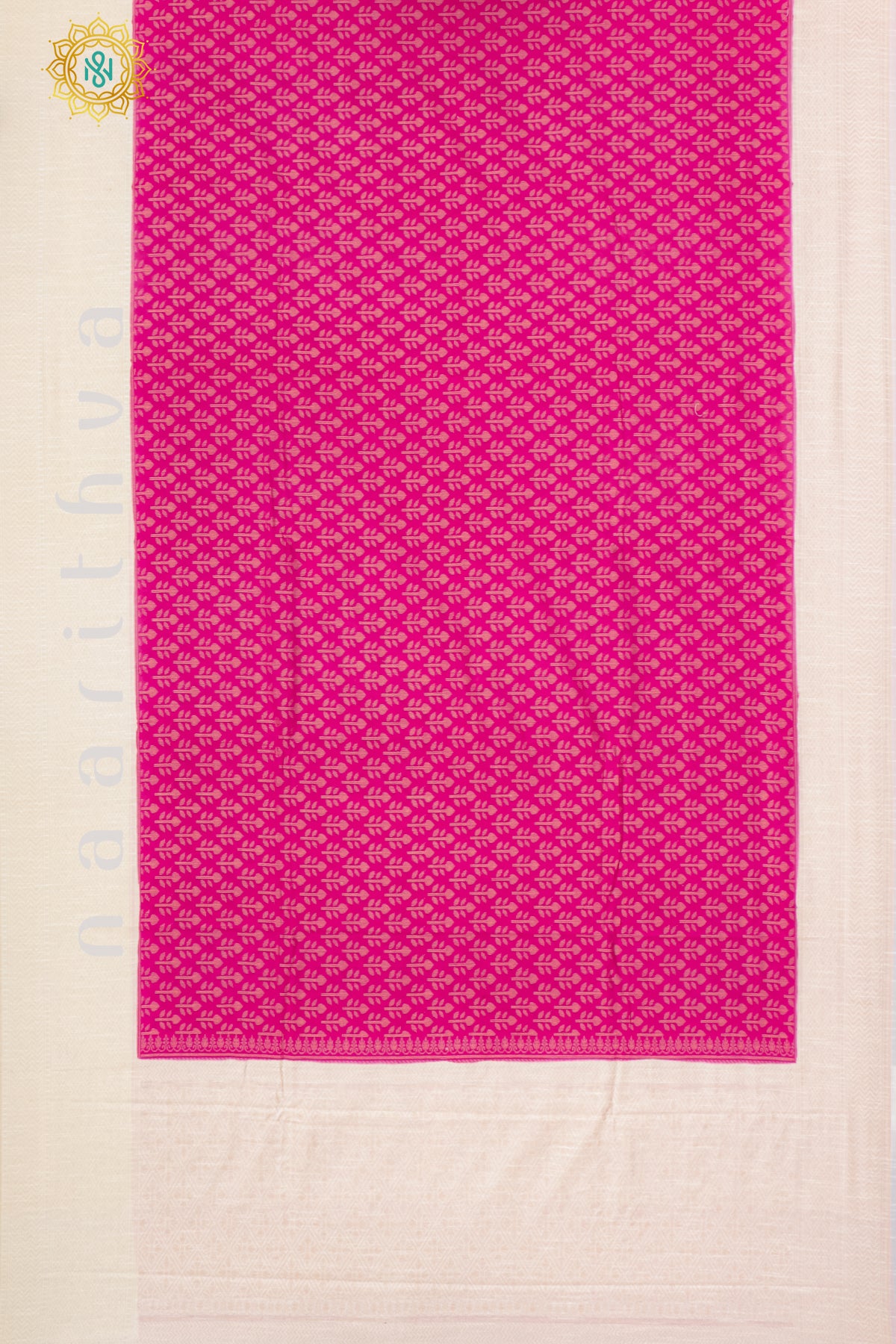 PINK WITH OFF WHITE - JUTE COTTON