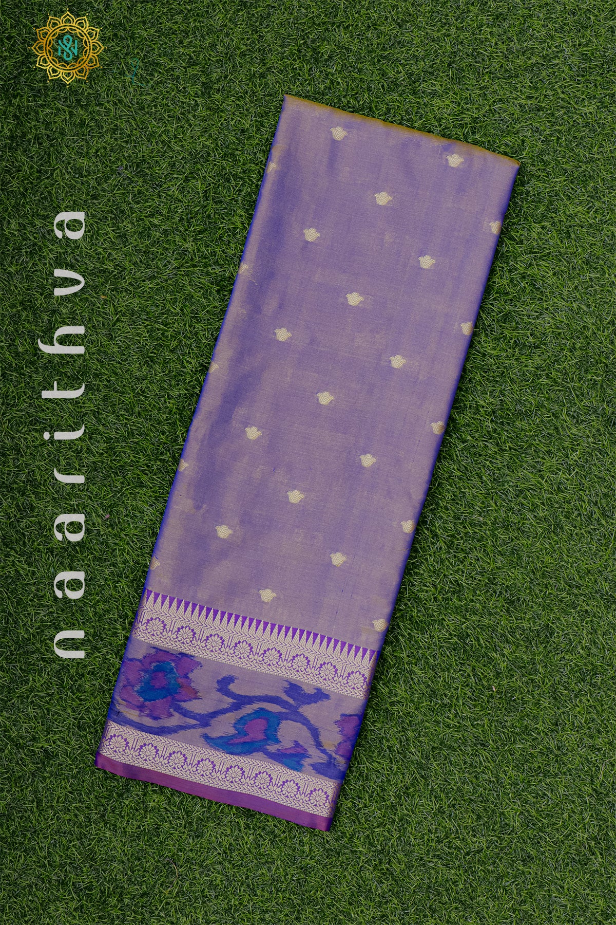 DUAL SHADE OF PURPLE WITH ORANGE - SEMI KANCHI