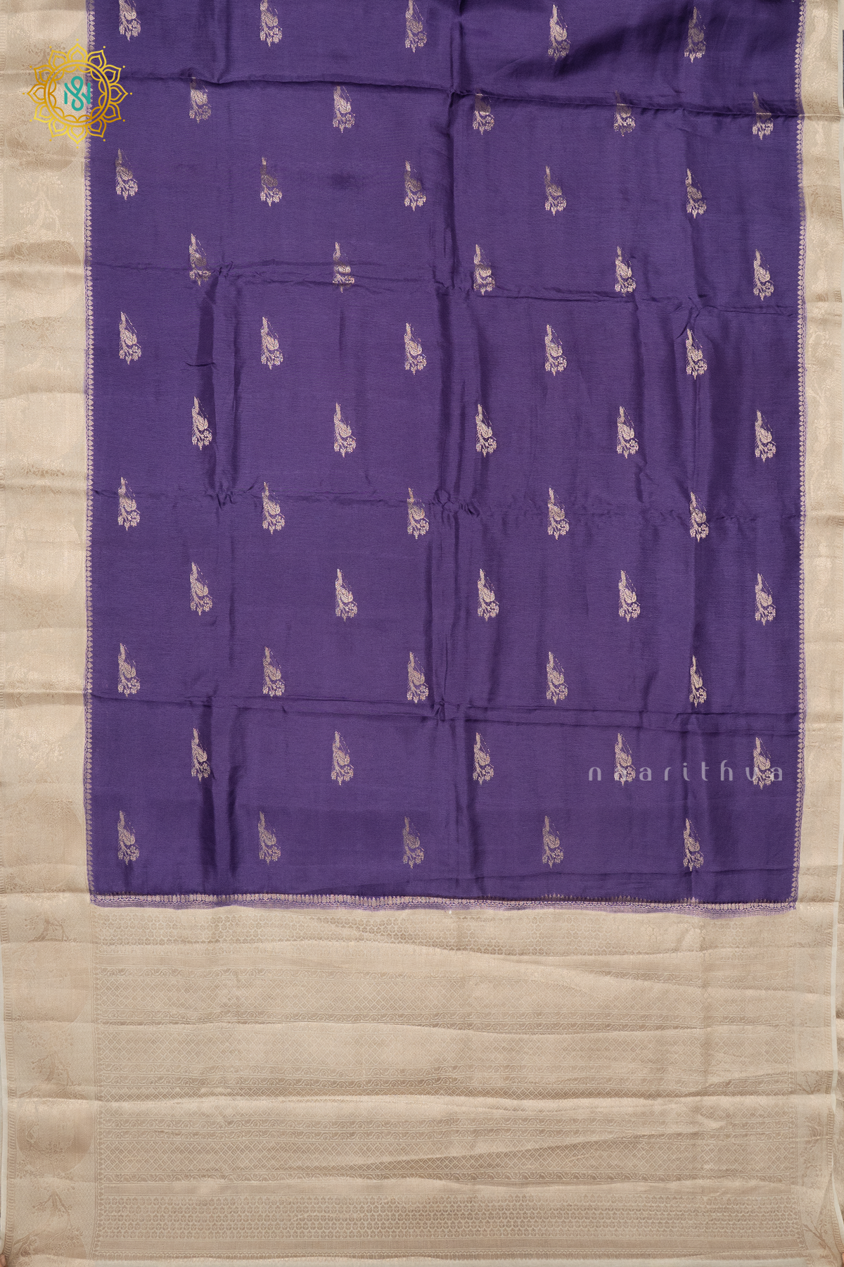 PURPLE WITH OFF WHITE - DOLA SILK