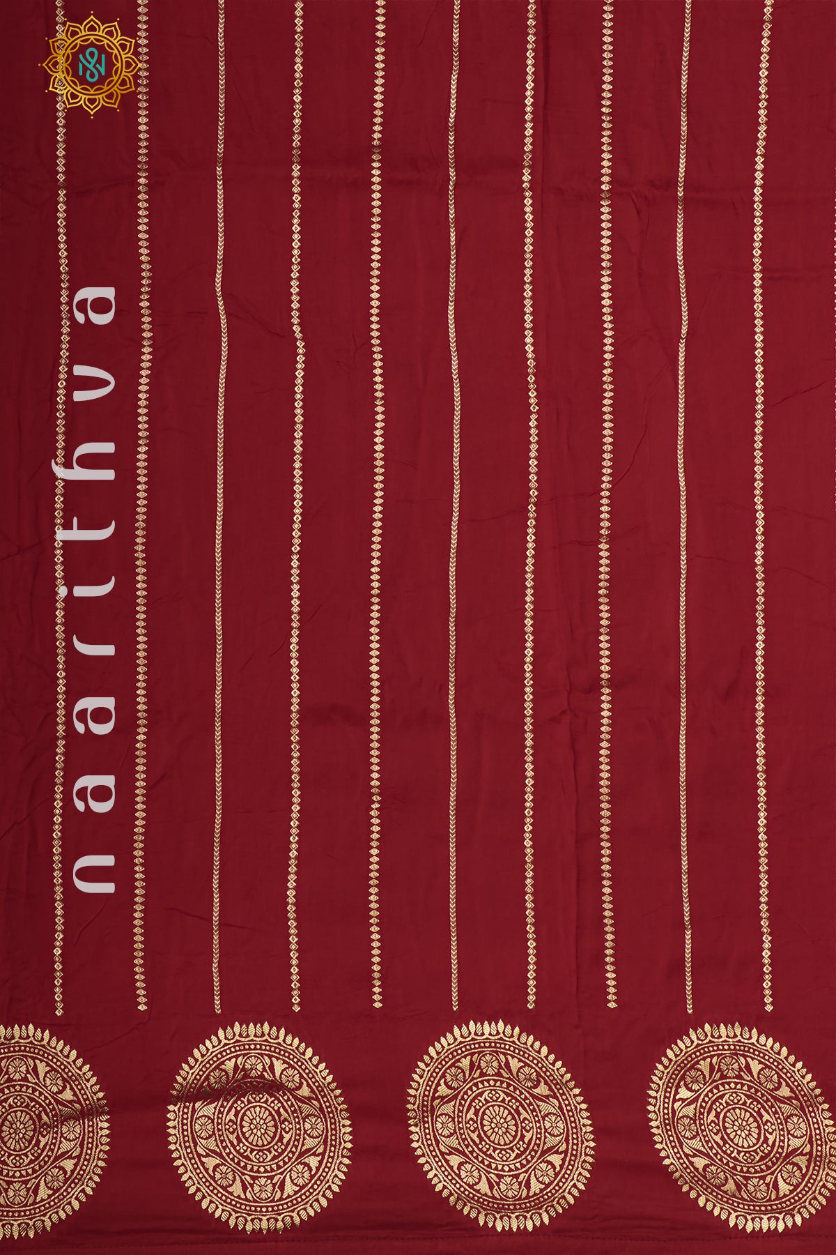 RED WITH BOTTLE GREEN - DOLA SILK