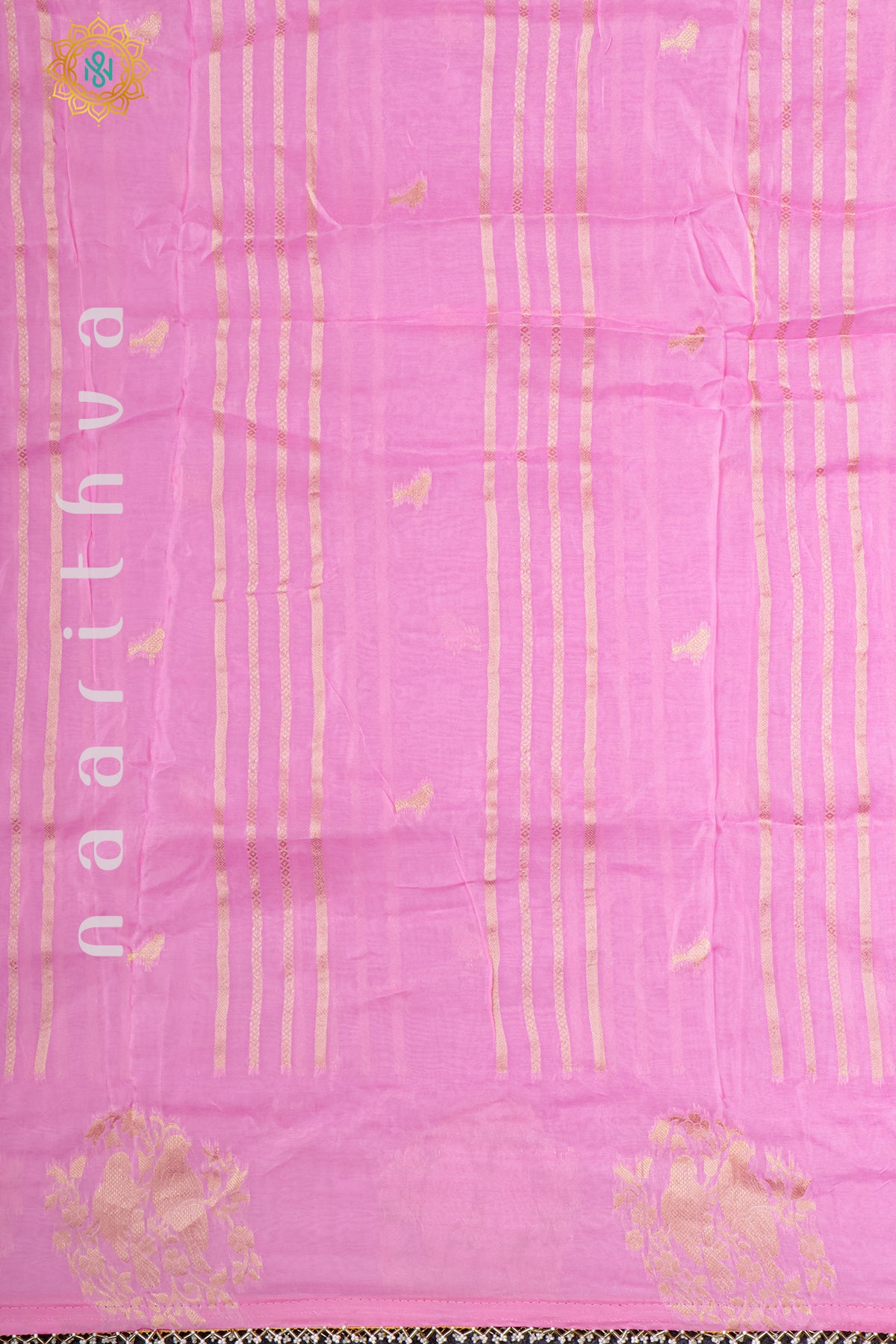 BABY PINK WITH RANI PINK - DOLA SILK