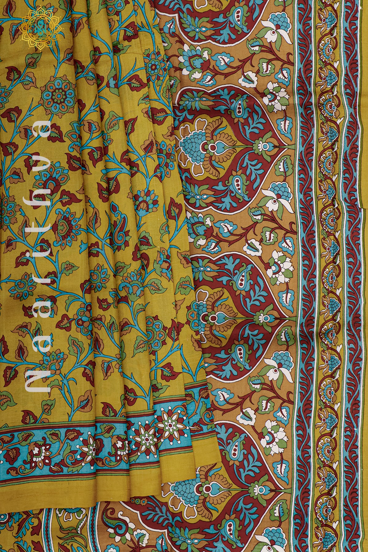 MUSTARD - PURE MULBERRY SILK WITH DIGITAL PRINT
