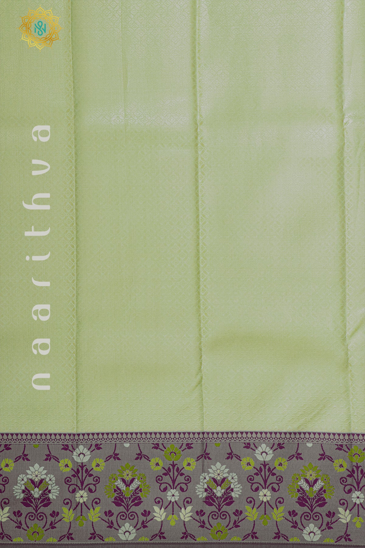 PISTA GREEN WITH PURPLE - SEMI KANCHI