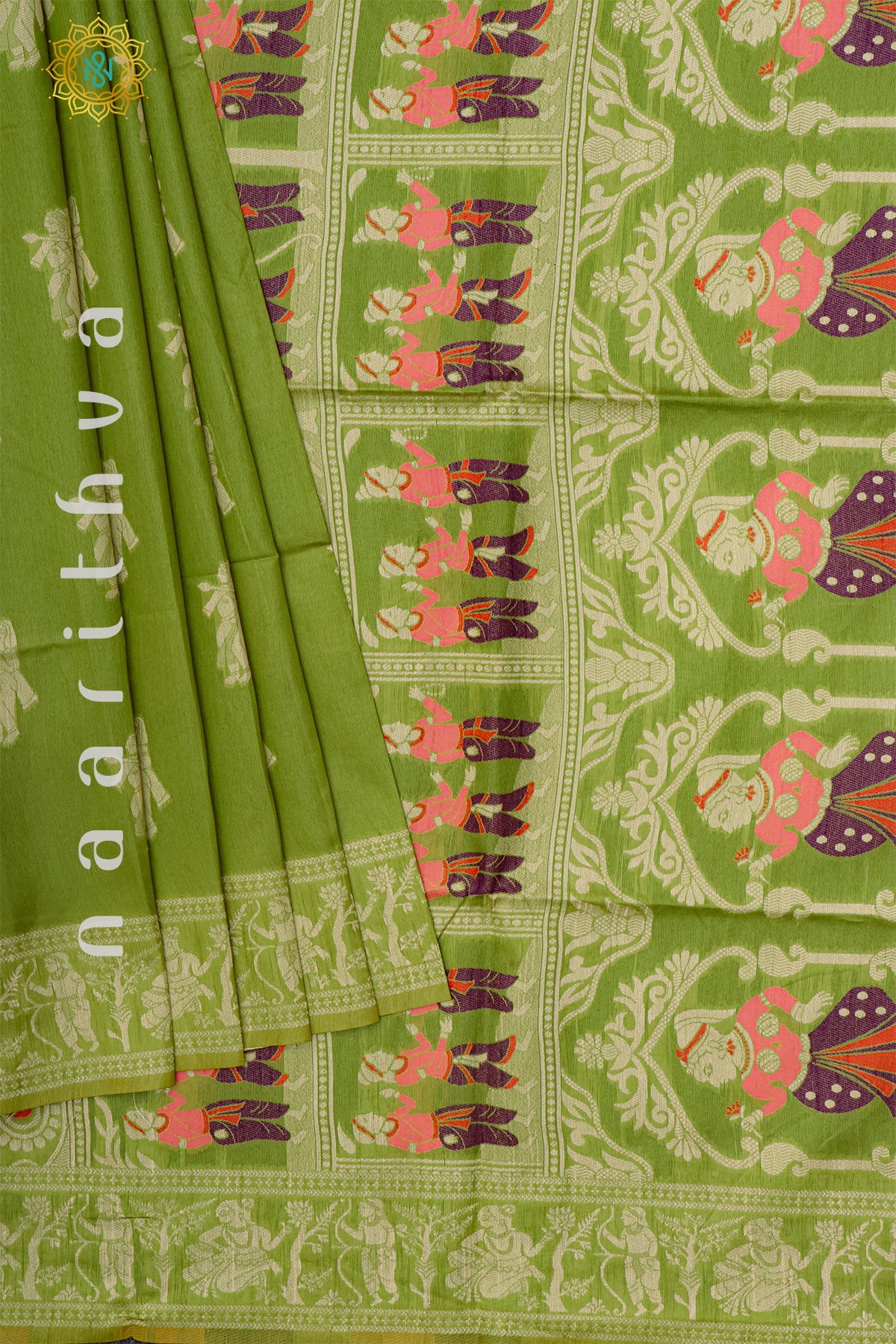 PARROT GREEN - POLY COTTON