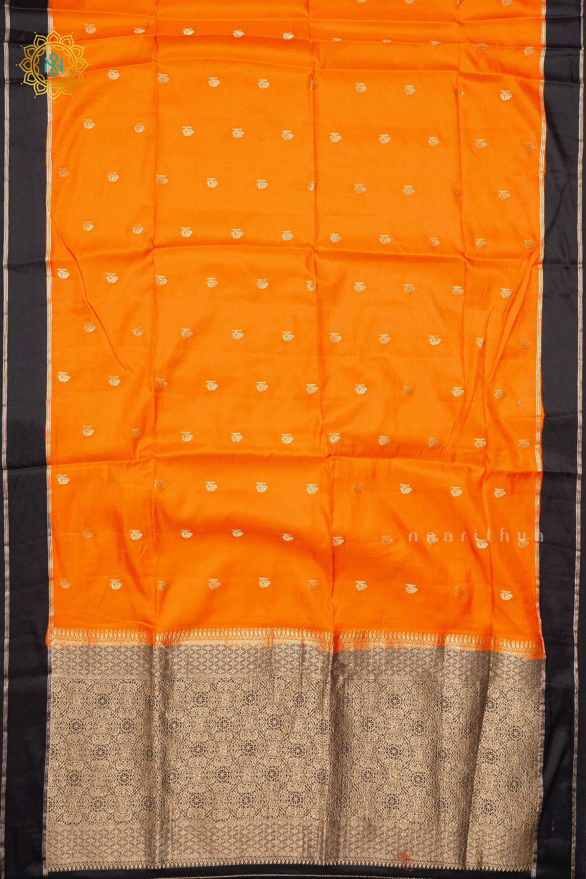 ORANGE WITH BLACK - SEMI SILK