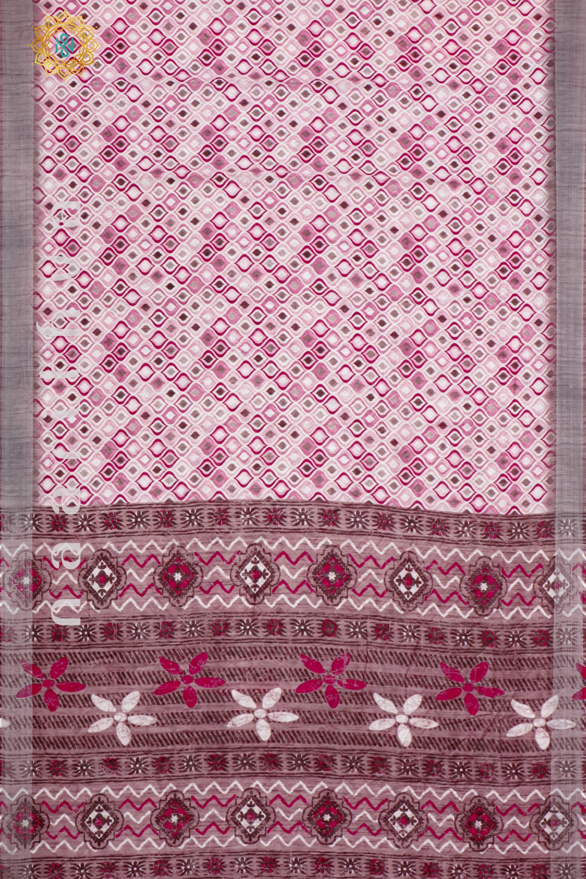 PINK WITH GREY - LINEN BY COTTON