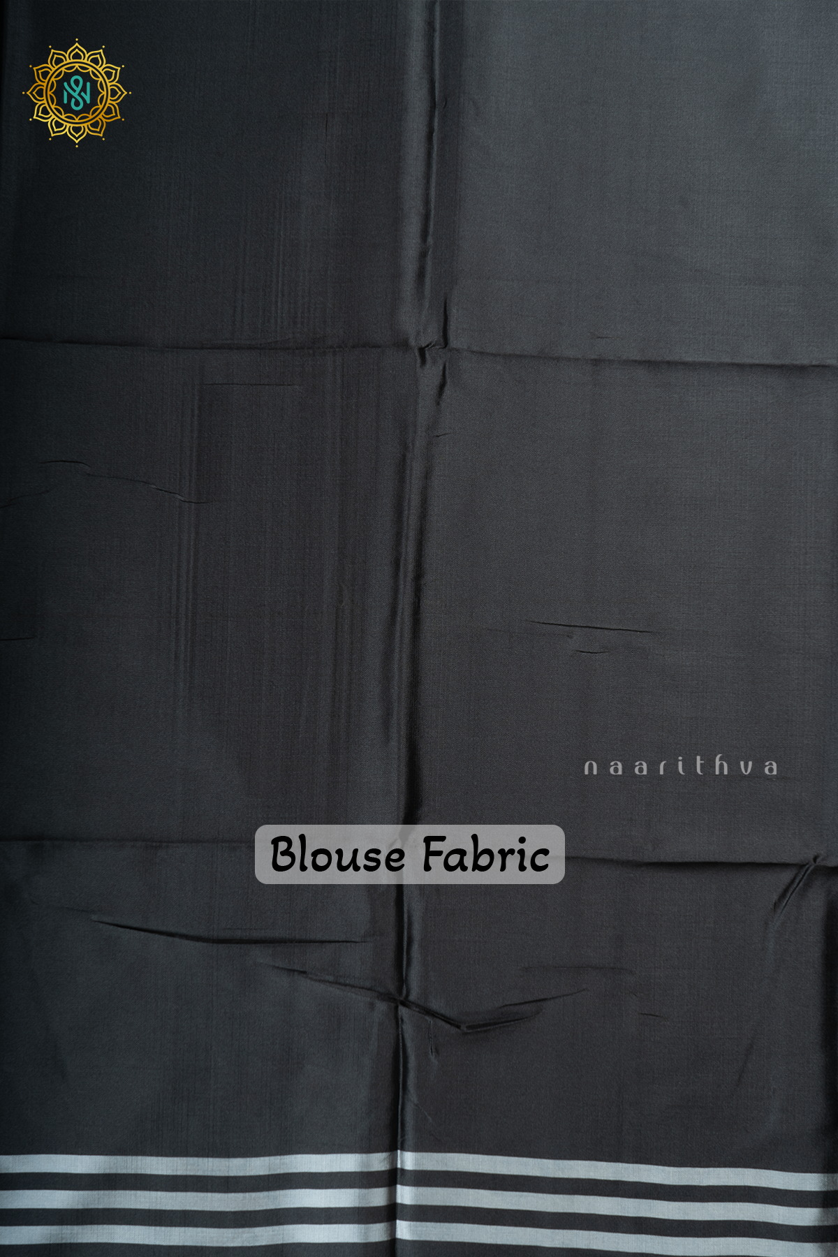 Beige With Black Semi Tussar Silk With Printed Body With Zari Border & Pallu