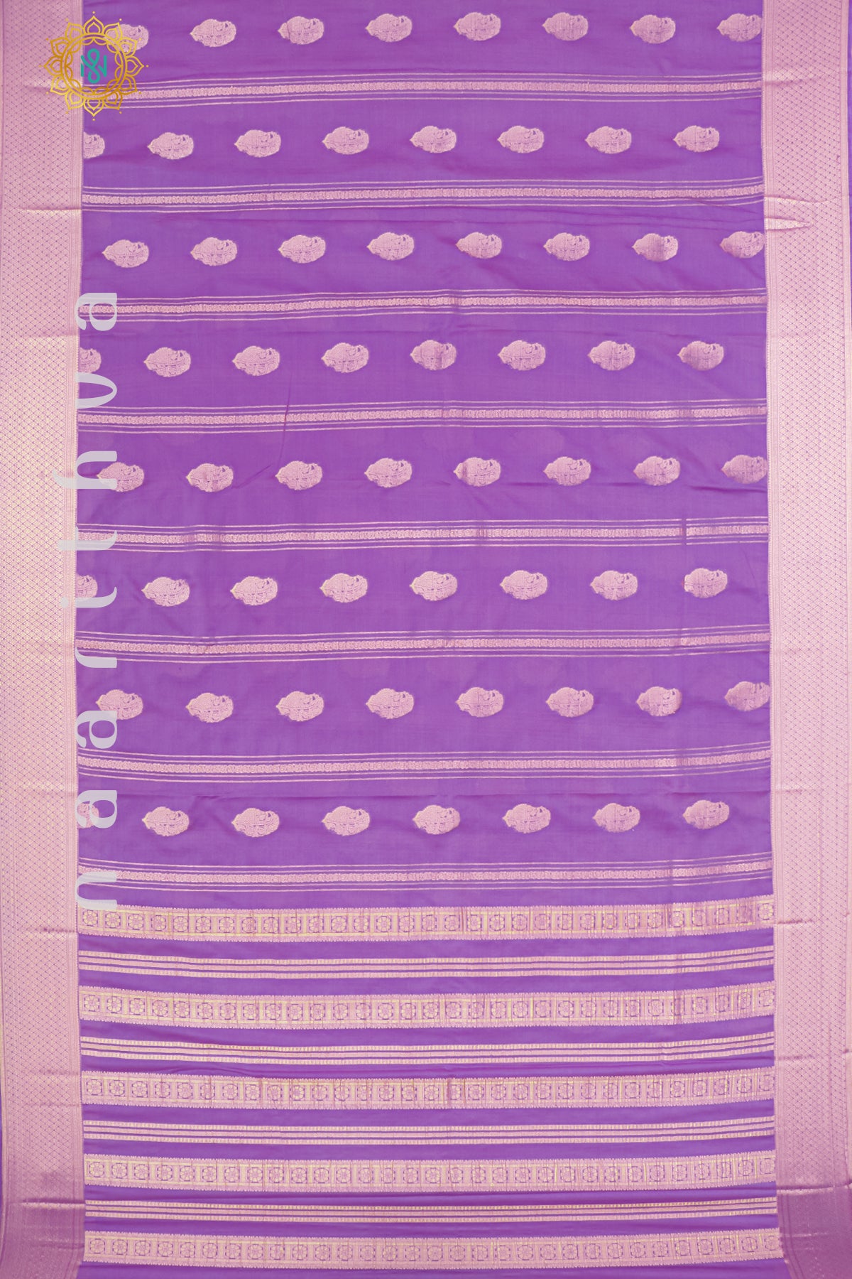 LAVENDER WITH PURPLE - SEMI CREPE GEORGETTE