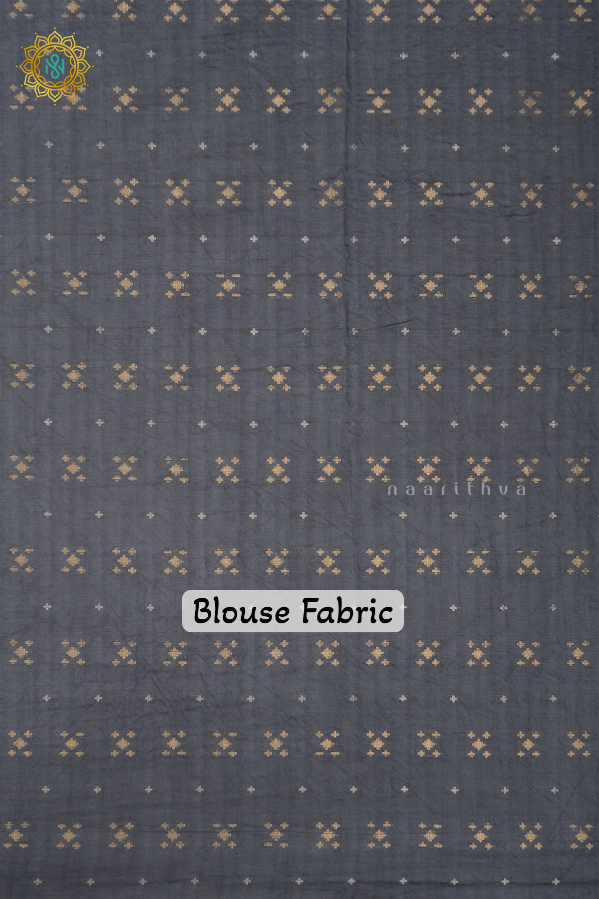 GREY WITH PEACH - SEMI CREPE SILK