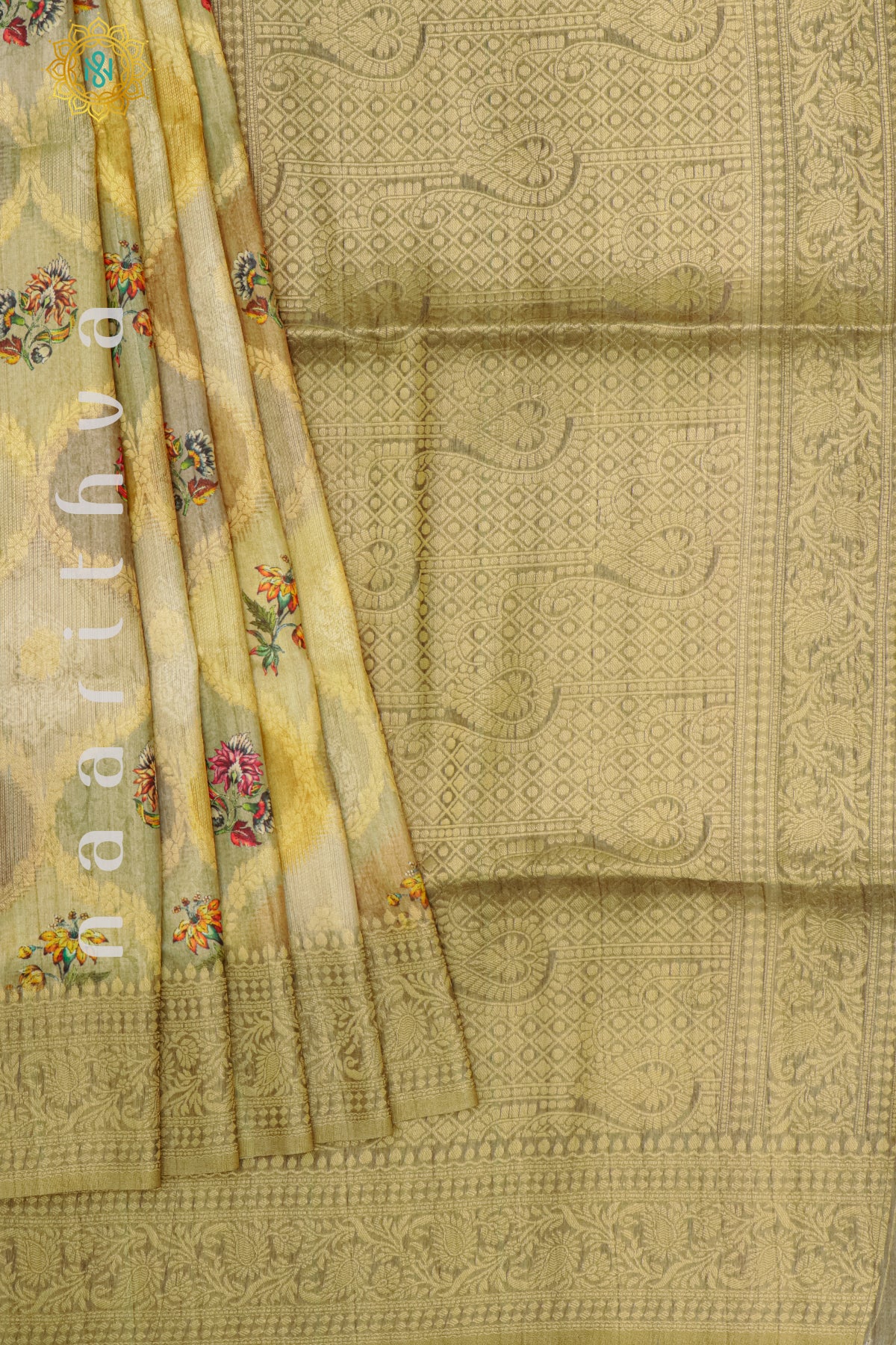 OLIVE GREEN - CHANDERI SILK COTTON