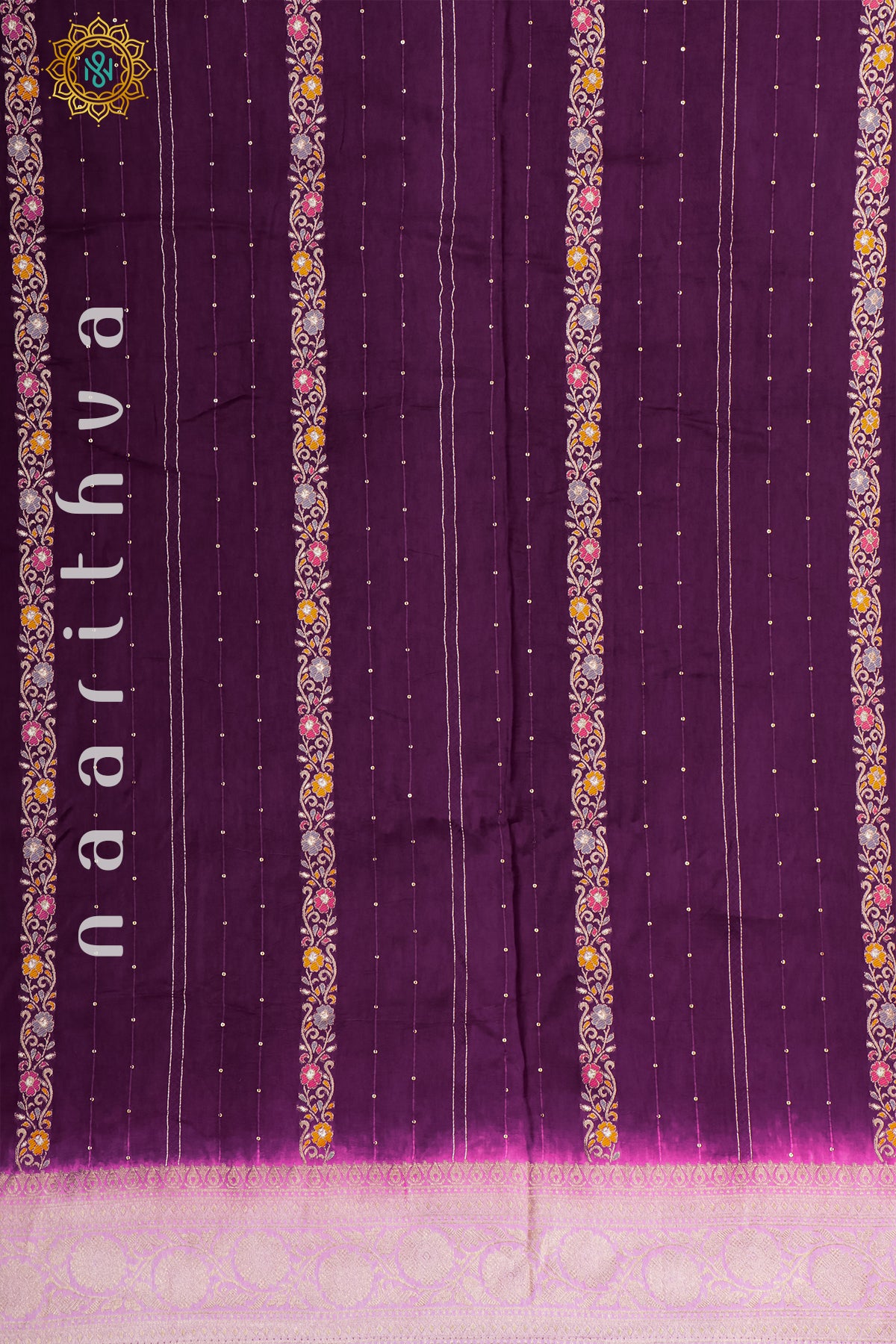 WINE WITH LIGHT PINK - DOLA SILK