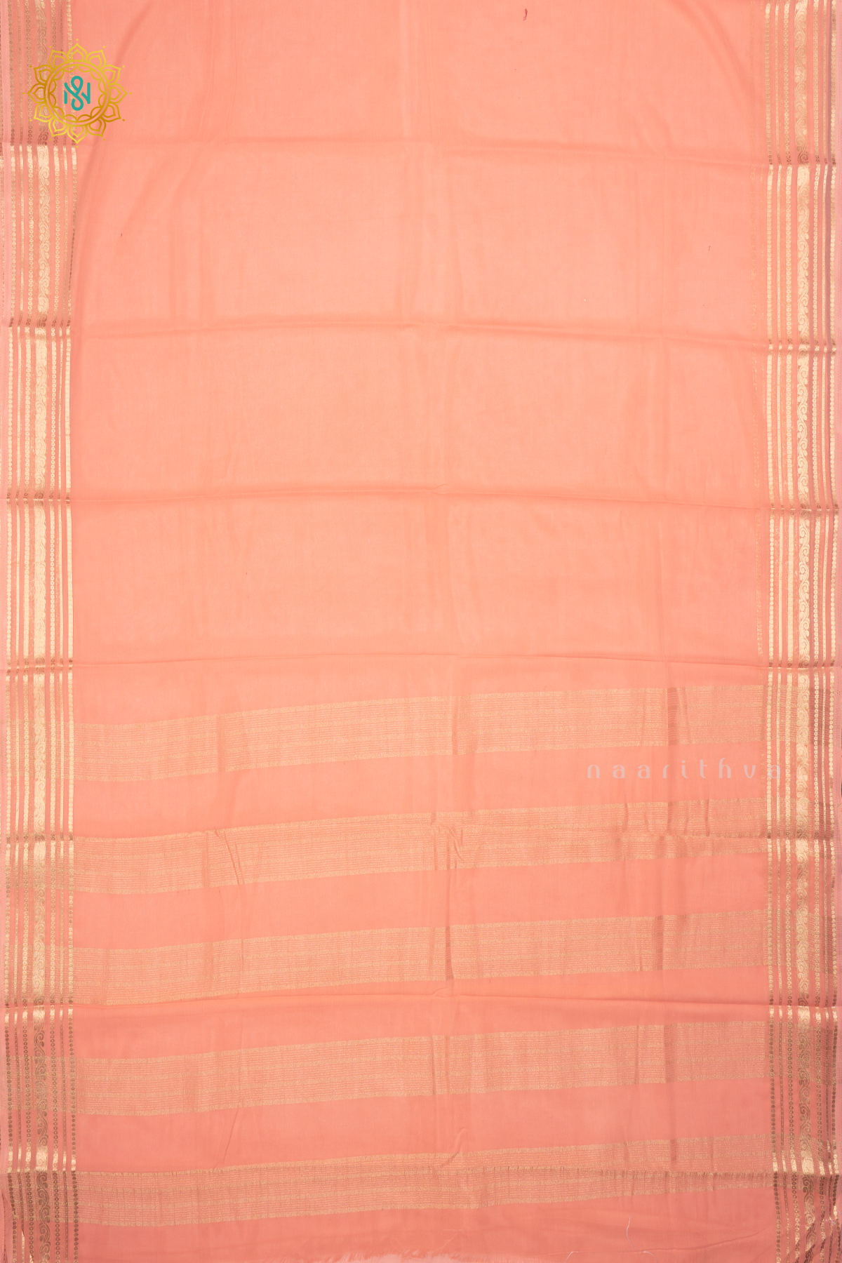 PEACH - SEMI MYSORE CREPE SILK