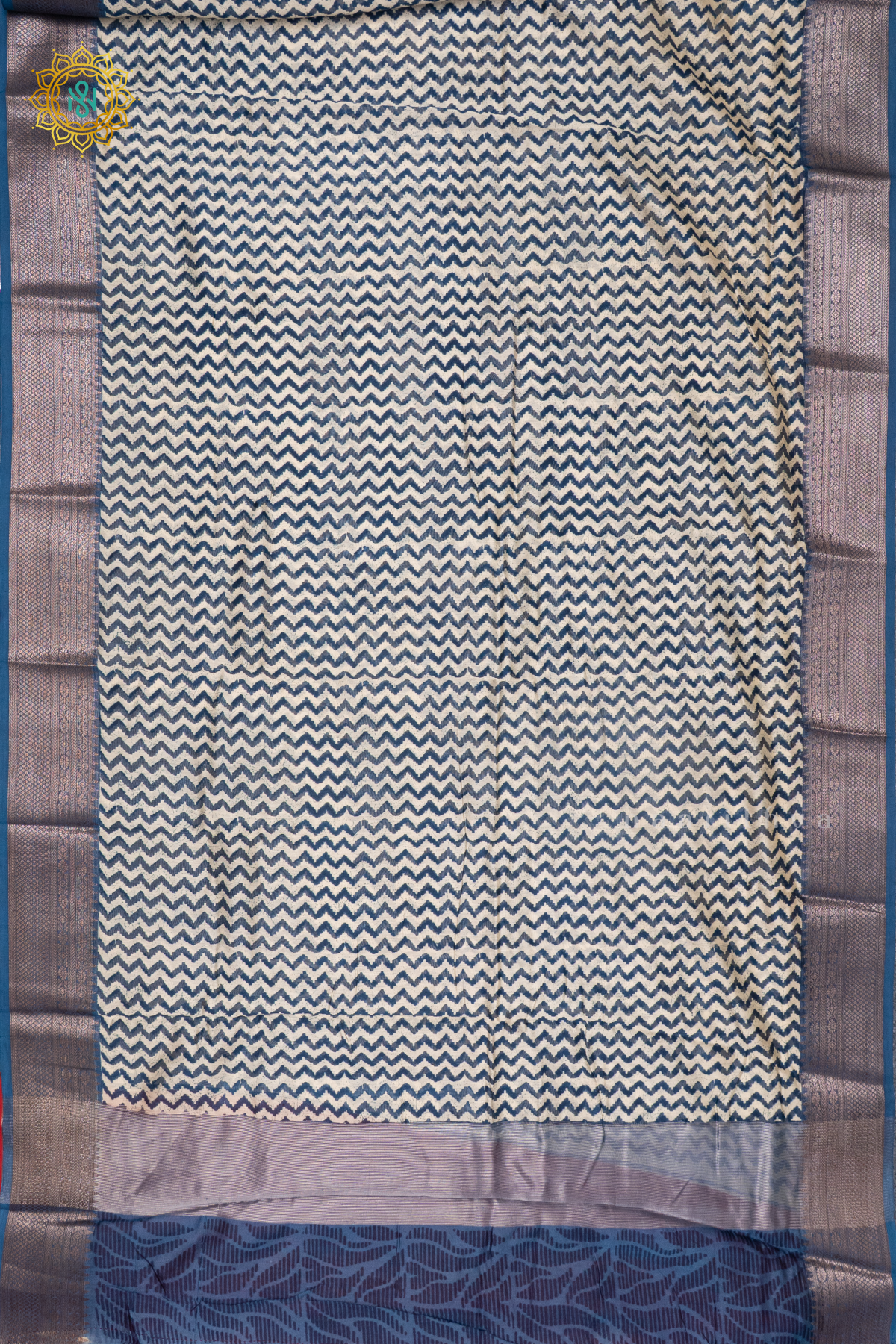 INDIGO WITH RED - CHANDERI SILK COTTON